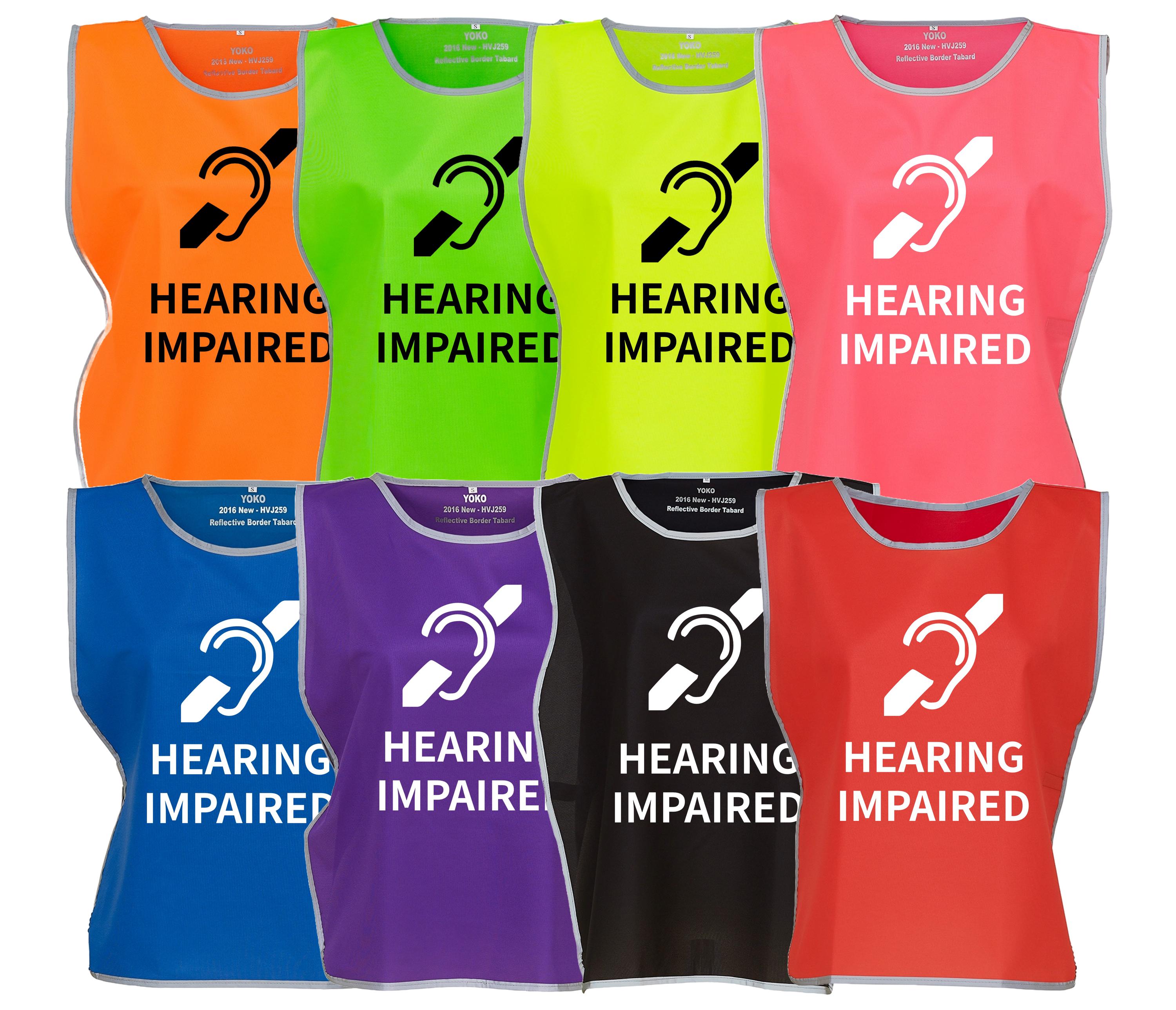 Kids & Adults Hearing Impaired Hi-Vis Tabard Waistcoat Reflective Safety Vest