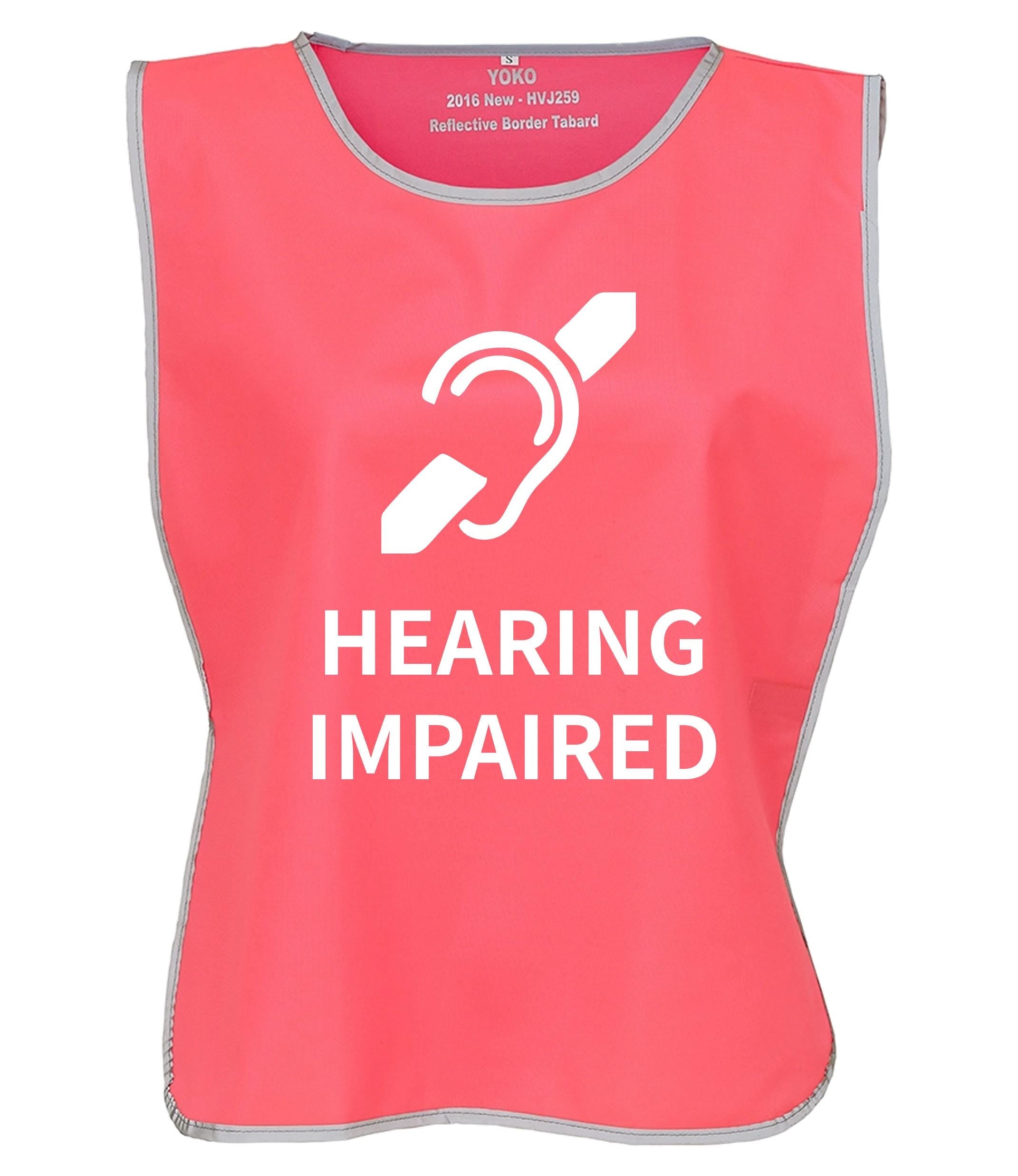 Kids & Adults Hearing Impaired Hi-Vis Tabard Waistcoat Reflective Safety Vest