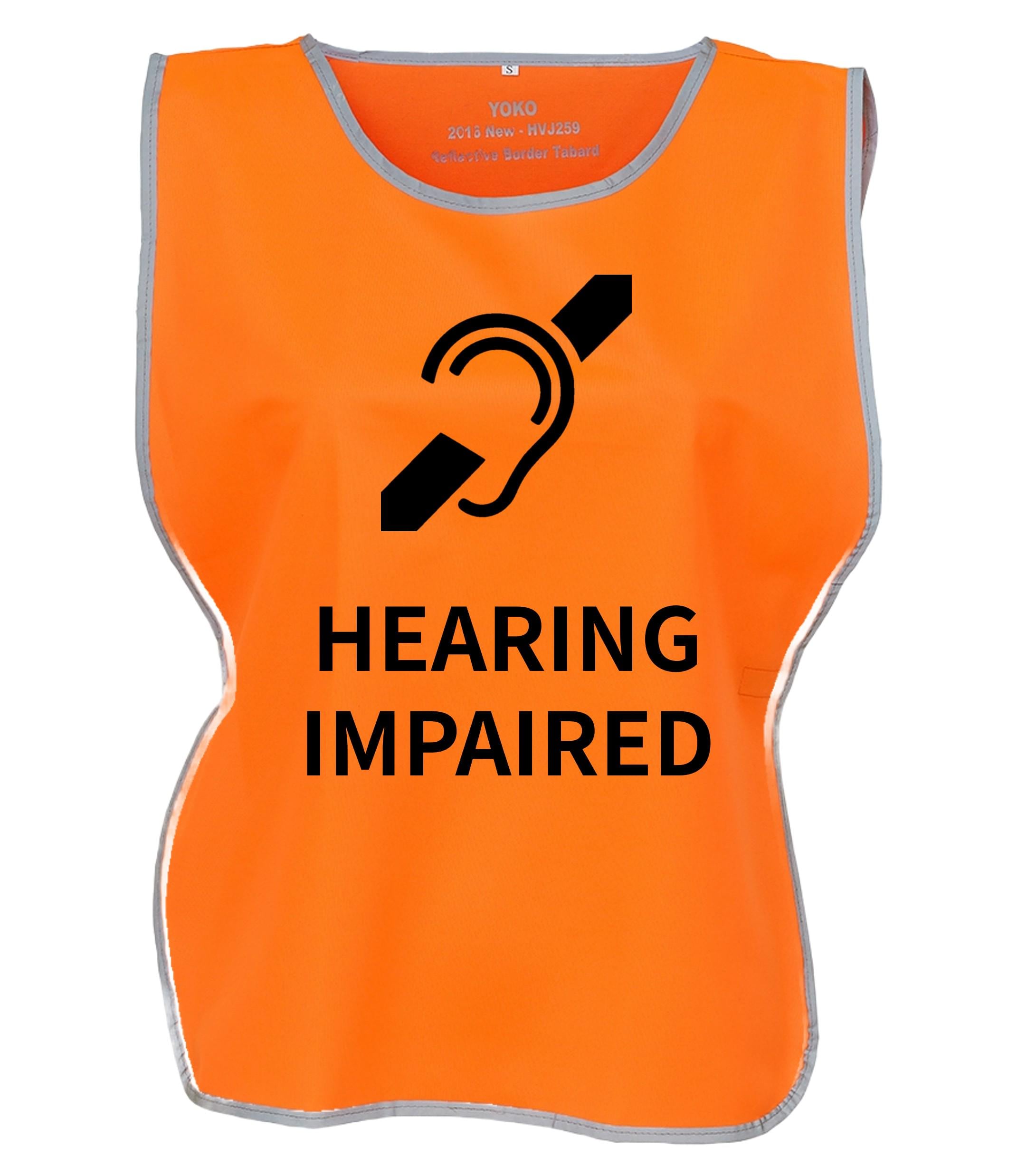 Kids & Adults Hearing Impaired Hi-Vis Tabard Waistcoat Reflective Safety Vest