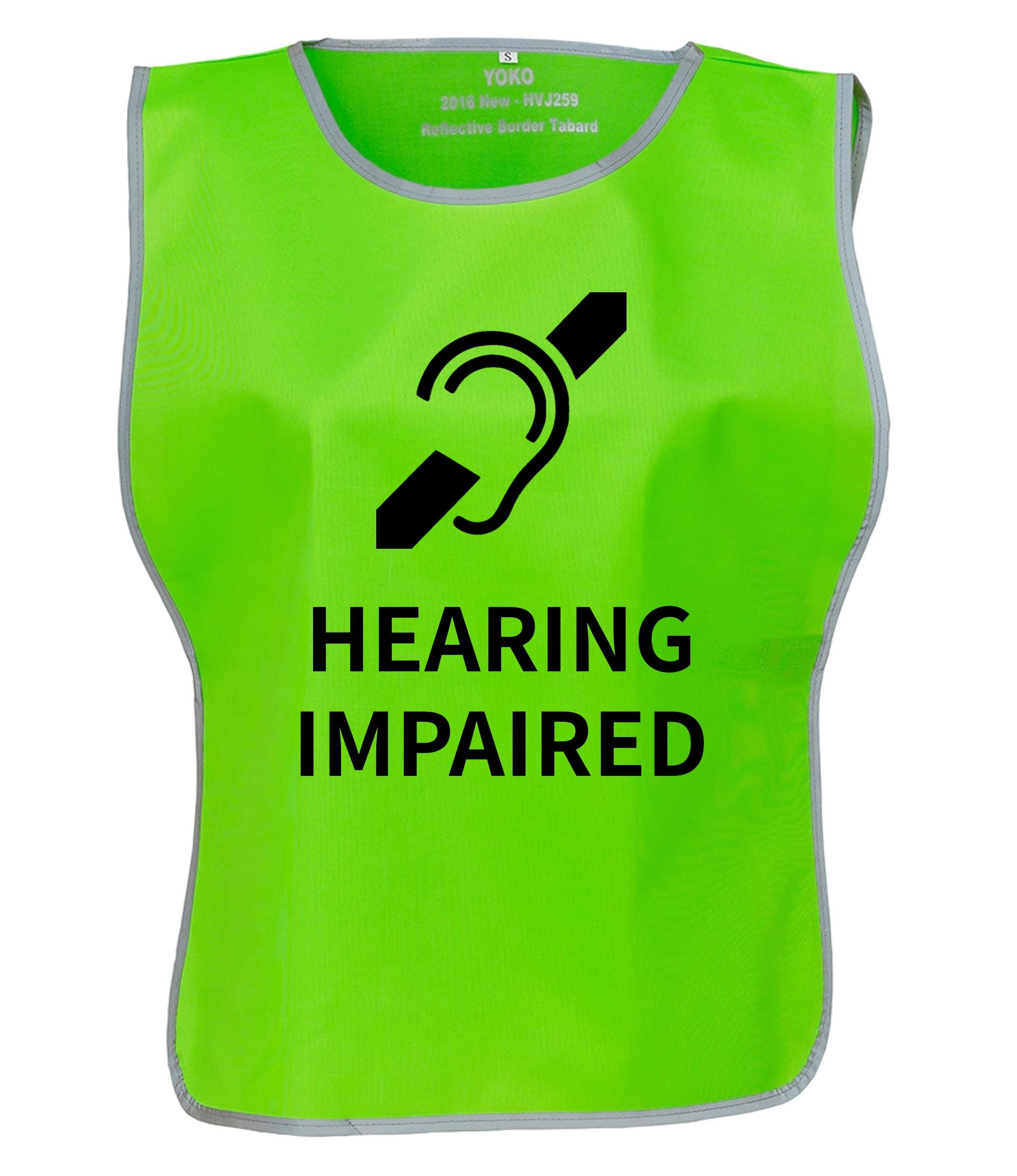 Kids & Adults Hearing Impaired Hi-Vis Tabard Waistcoat Reflective Safety Vest
