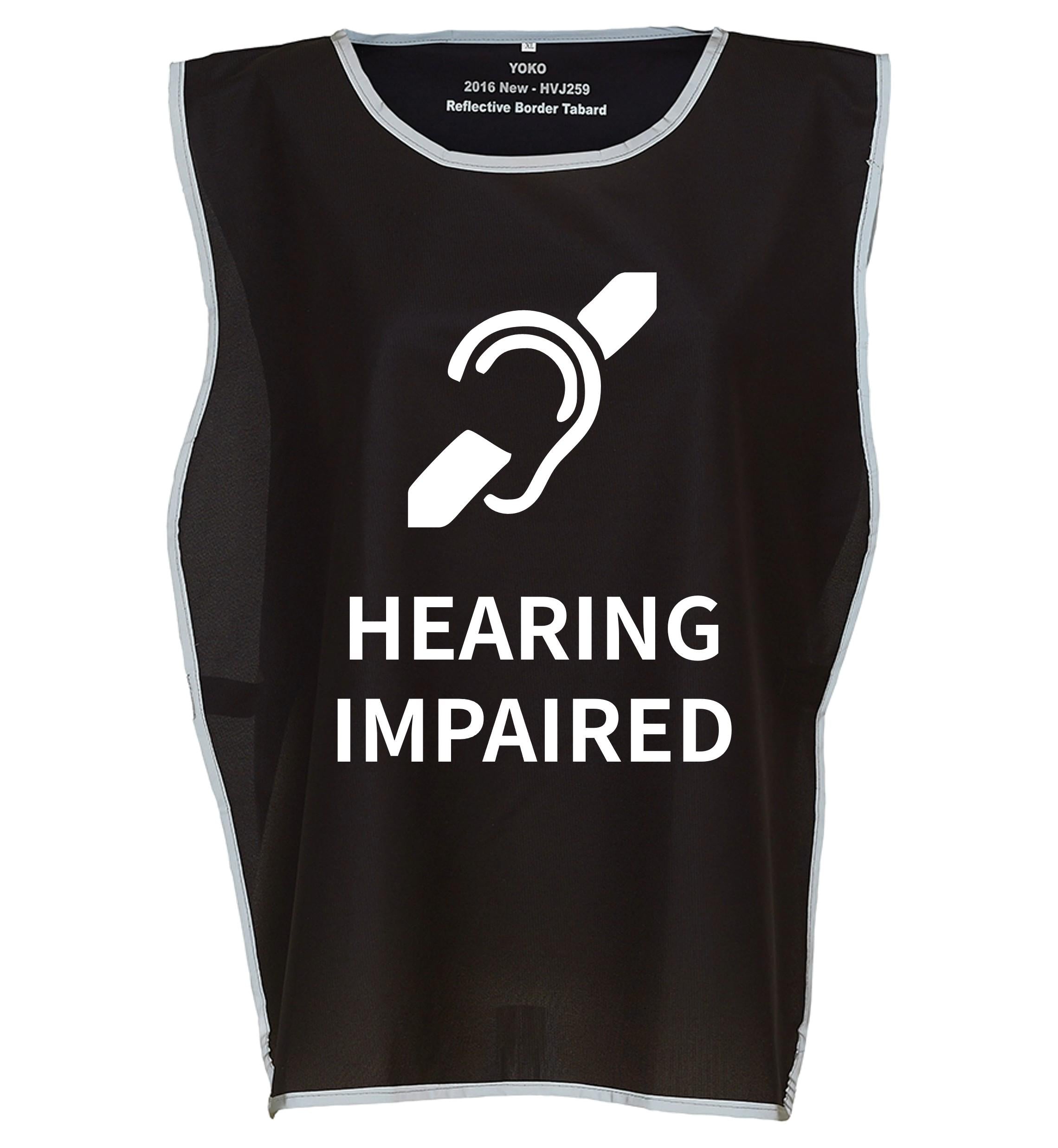 Kids & Adults Hearing Impaired Hi-Vis Tabard Waistcoat Reflective Safety Vest