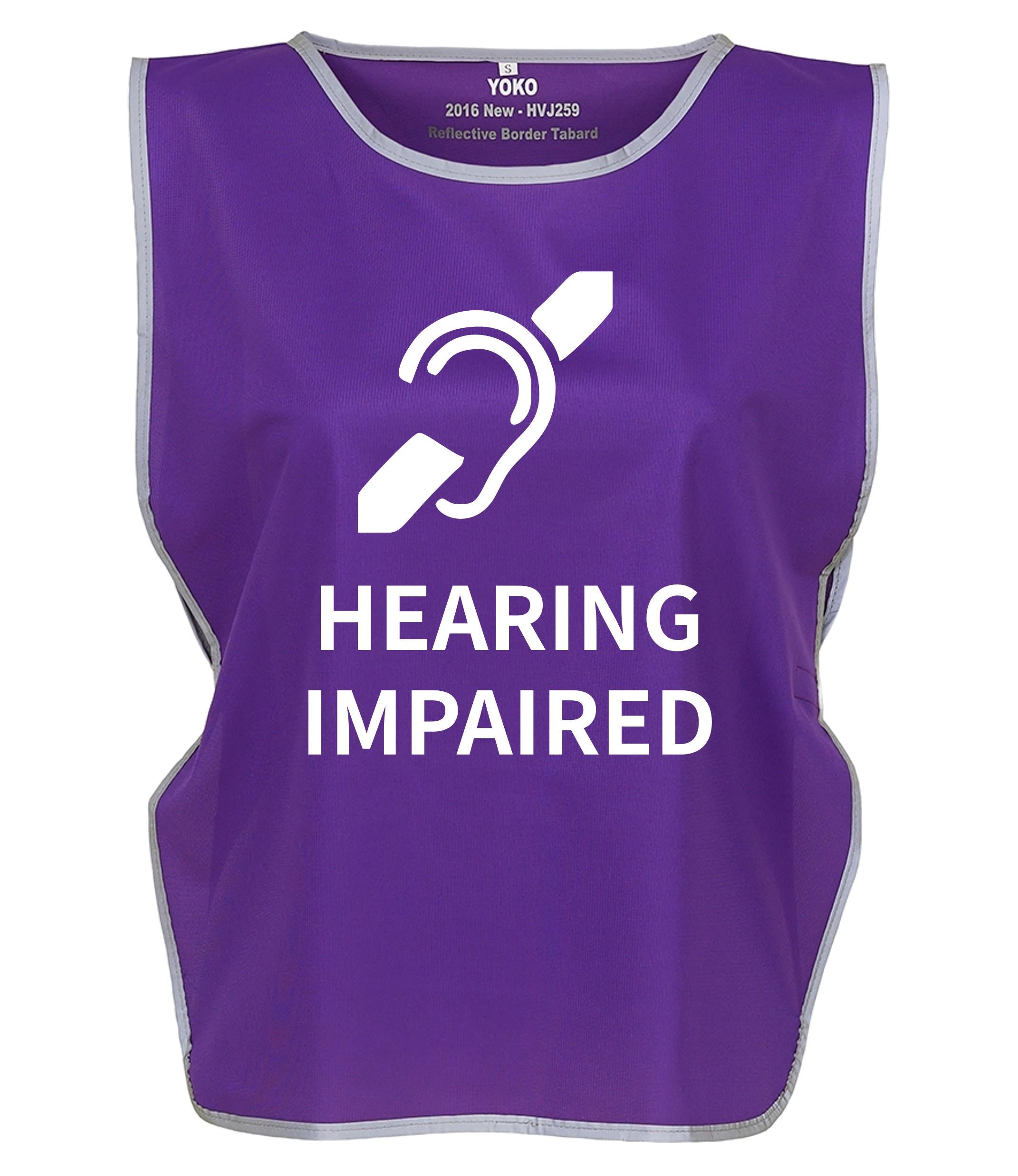Kids & Adults Hearing Impaired Hi-Vis Tabard Waistcoat Reflective Safety Vest