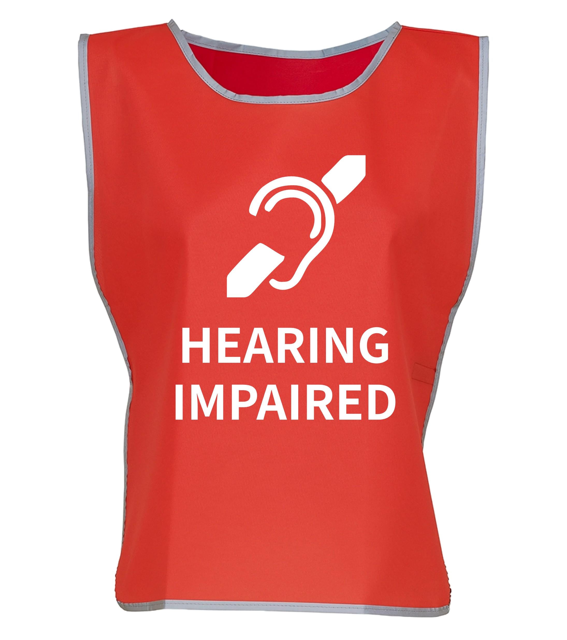 Kids & Adults Hearing Impaired Hi-Vis Tabard Waistcoat Reflective Safety Vest