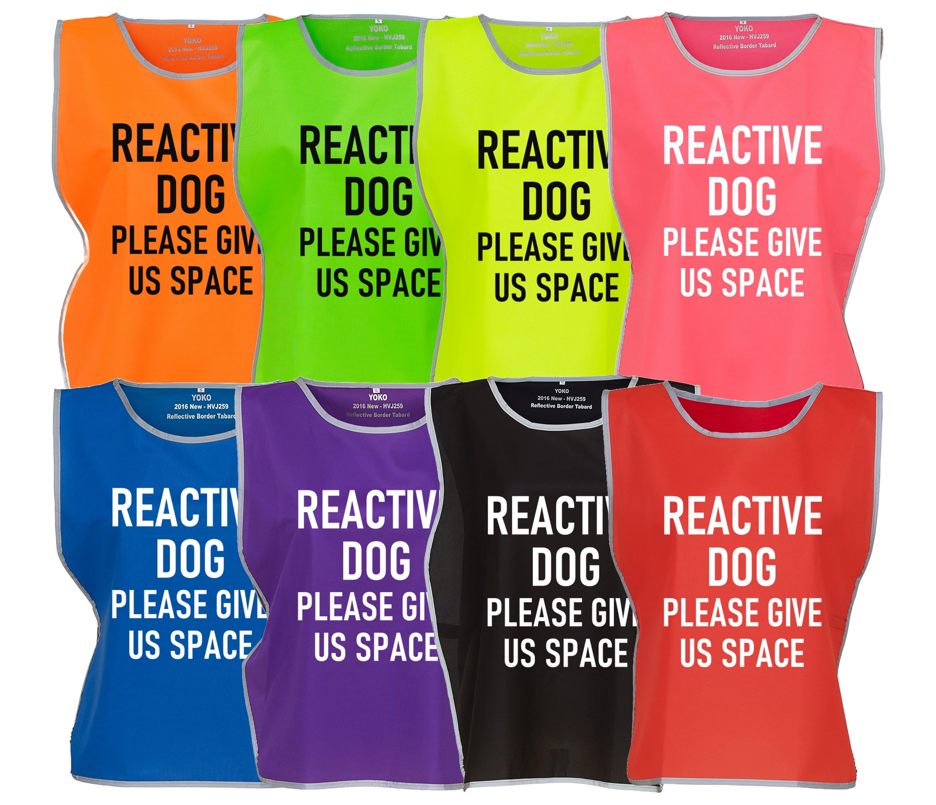 Kids & Adults Reactive Dog Hi-Vis Tabard Waistcoat Reflective Walking Safety Vest