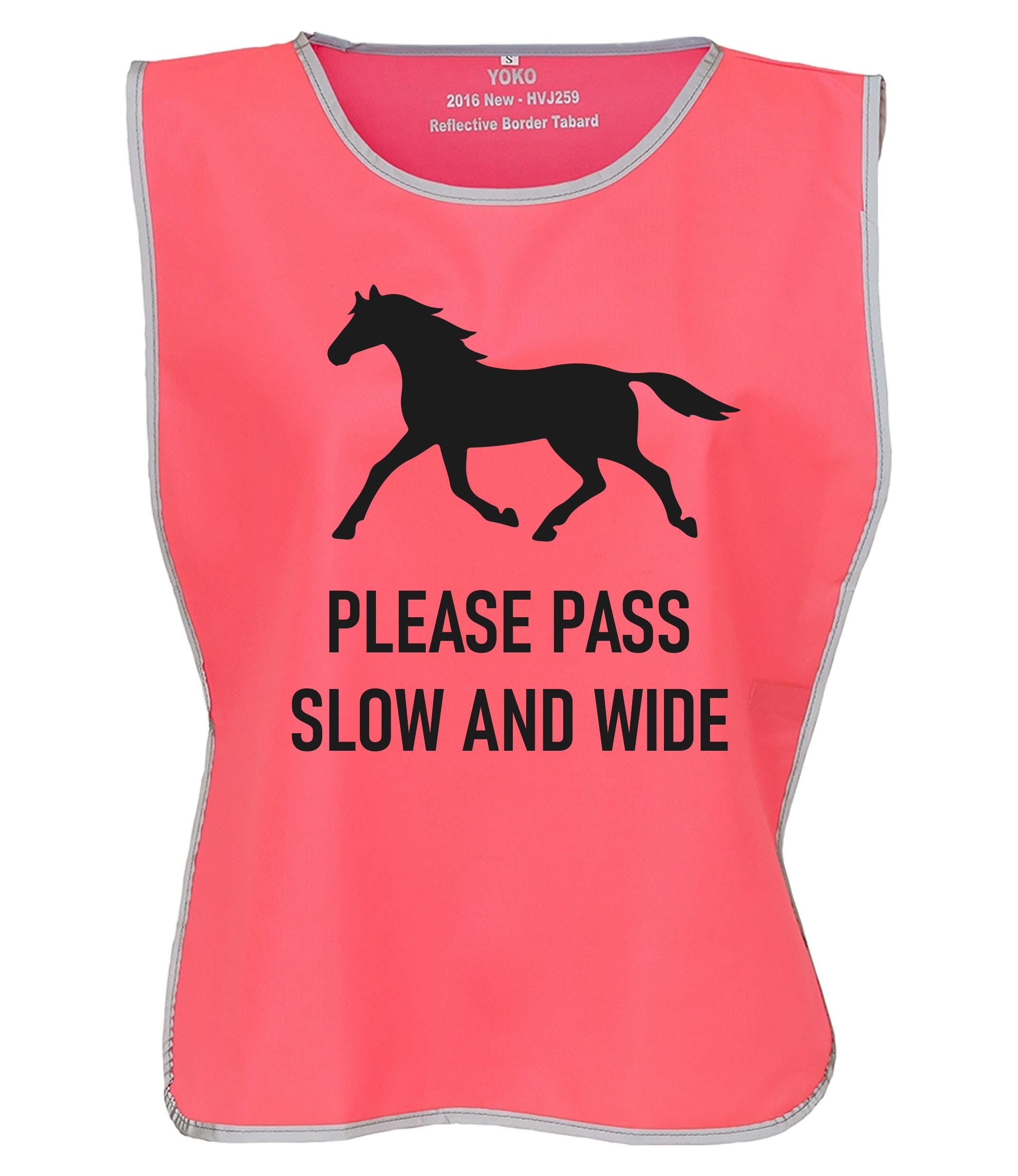Kids & Adults Horse Riding Please Pass Slow And Wide Hi-Vis Tabard Waistcoat Reflective Safety Vest