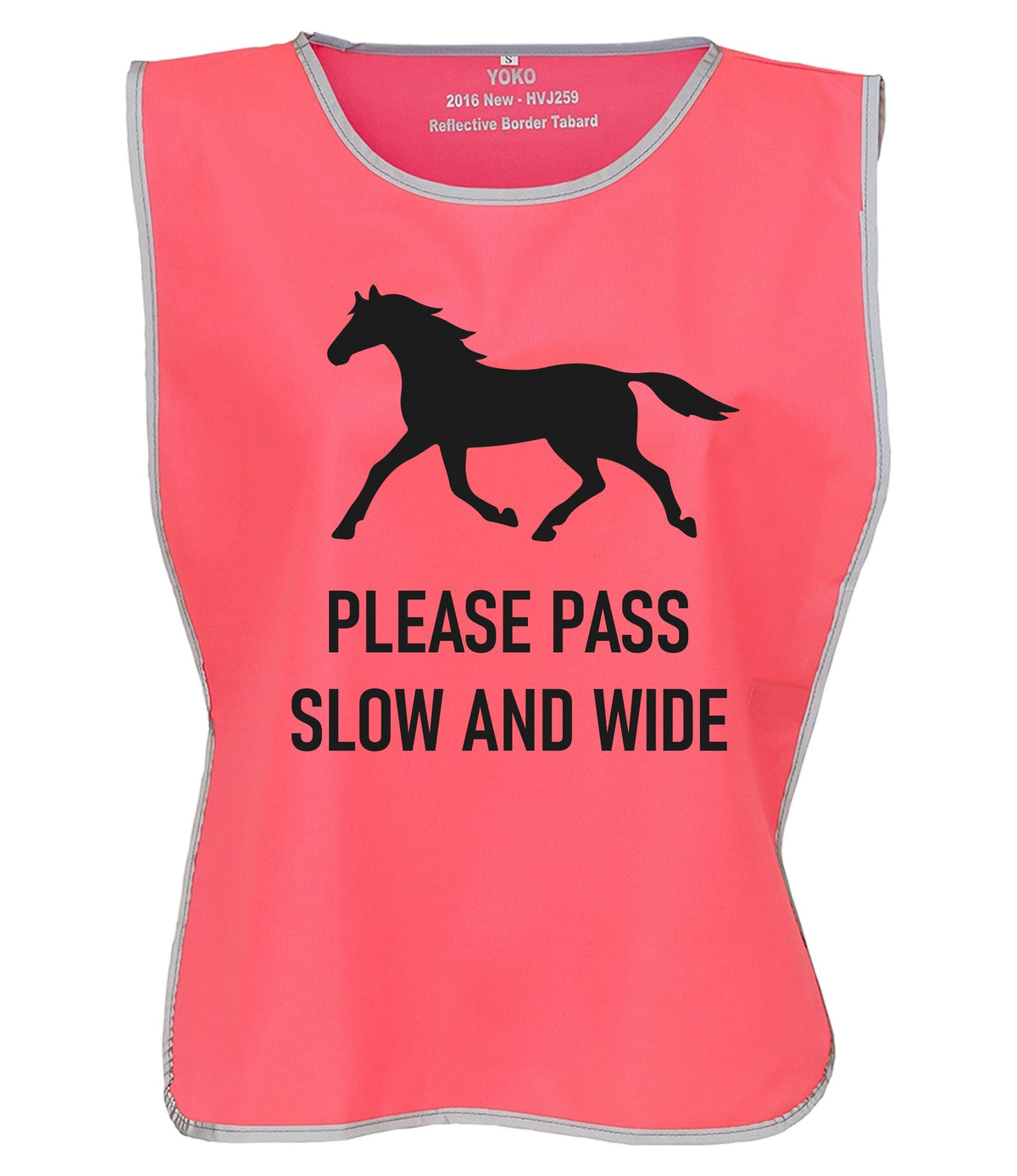 Kids & Adults Horse Riding Please Pass Slow And Wide Hi-Vis Tabard Waistcoat Reflective Safety Vest
