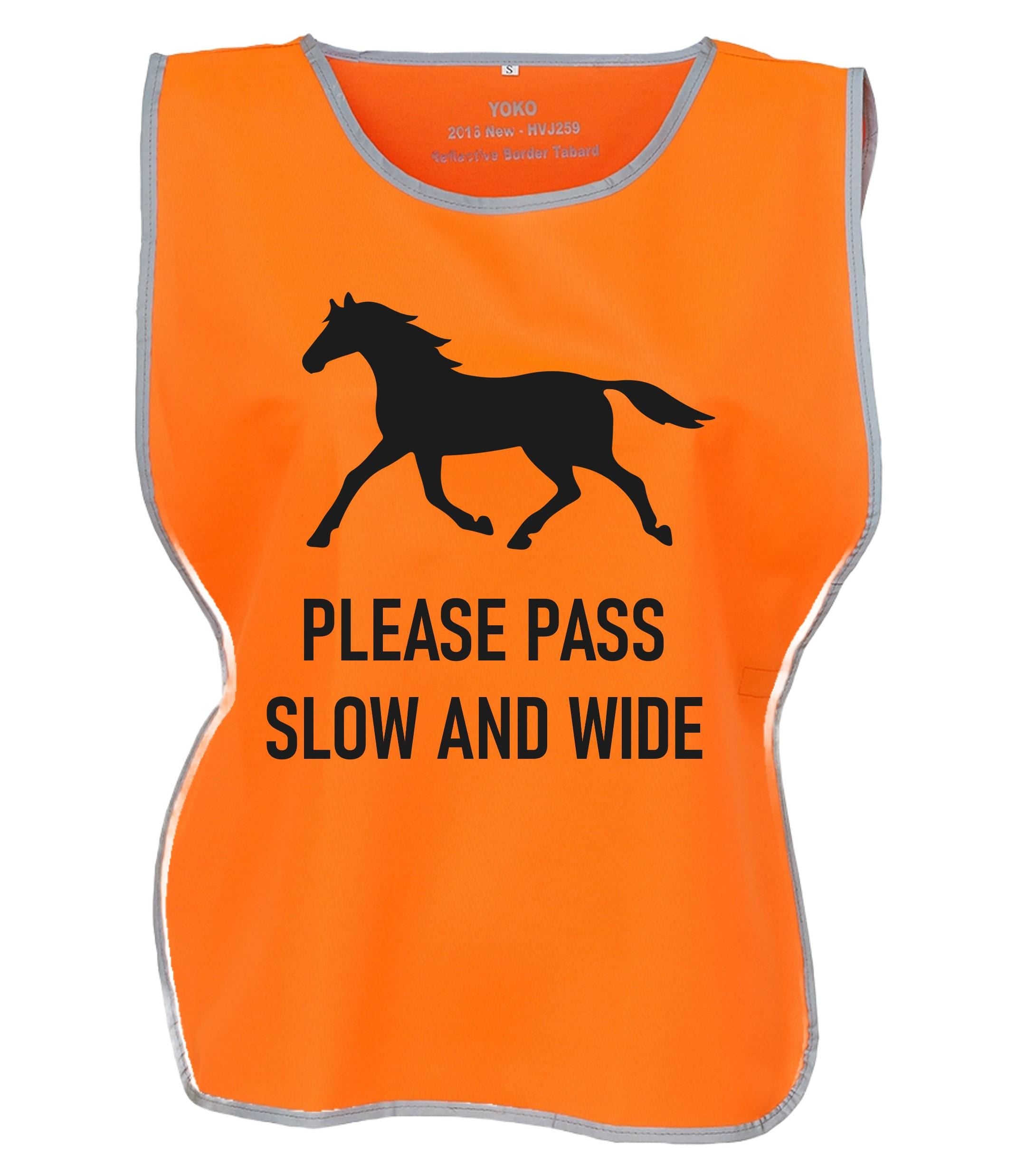 Kids & Adults Horse Riding Please Pass Slow And Wide Hi-Vis Tabard Waistcoat Reflective Safety Vest