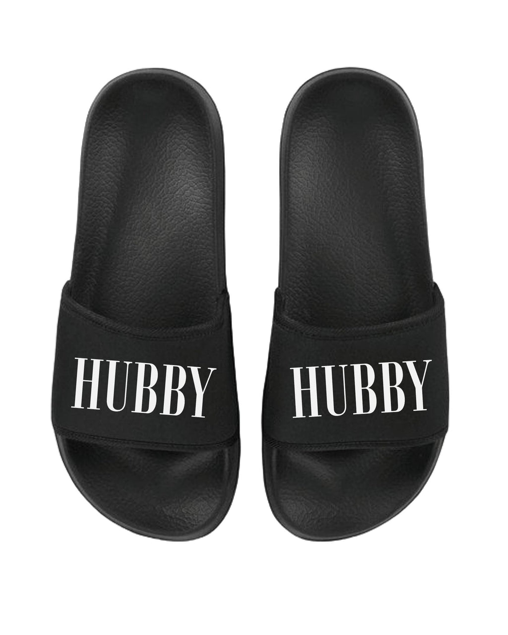 HUBBY & WIFEY Matching Sliders Newlyweds Honeymoon Slippers Gift