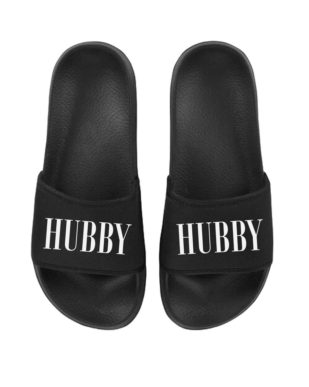 HUBBY & WIFEY Matching Sliders Newlyweds Honeymoon Slippers Gift