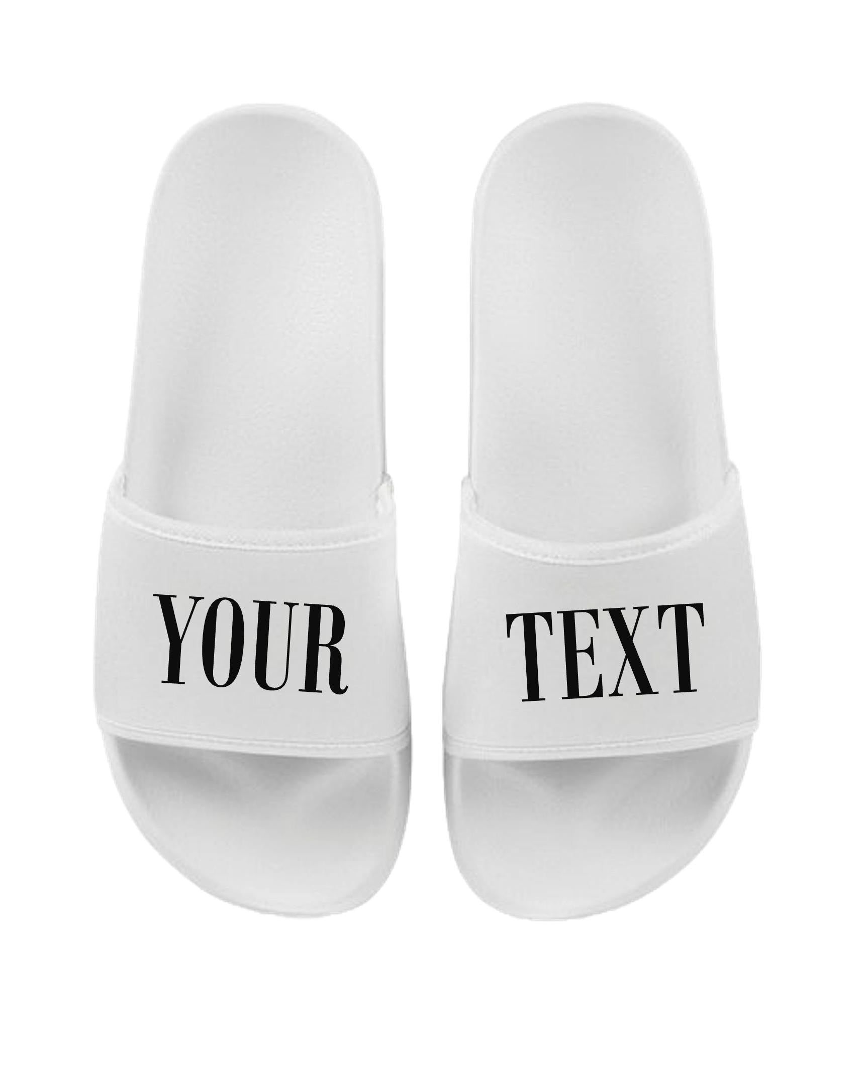 Personalised Sliders Custom Your Text Shoes Sandals Slippers Gift