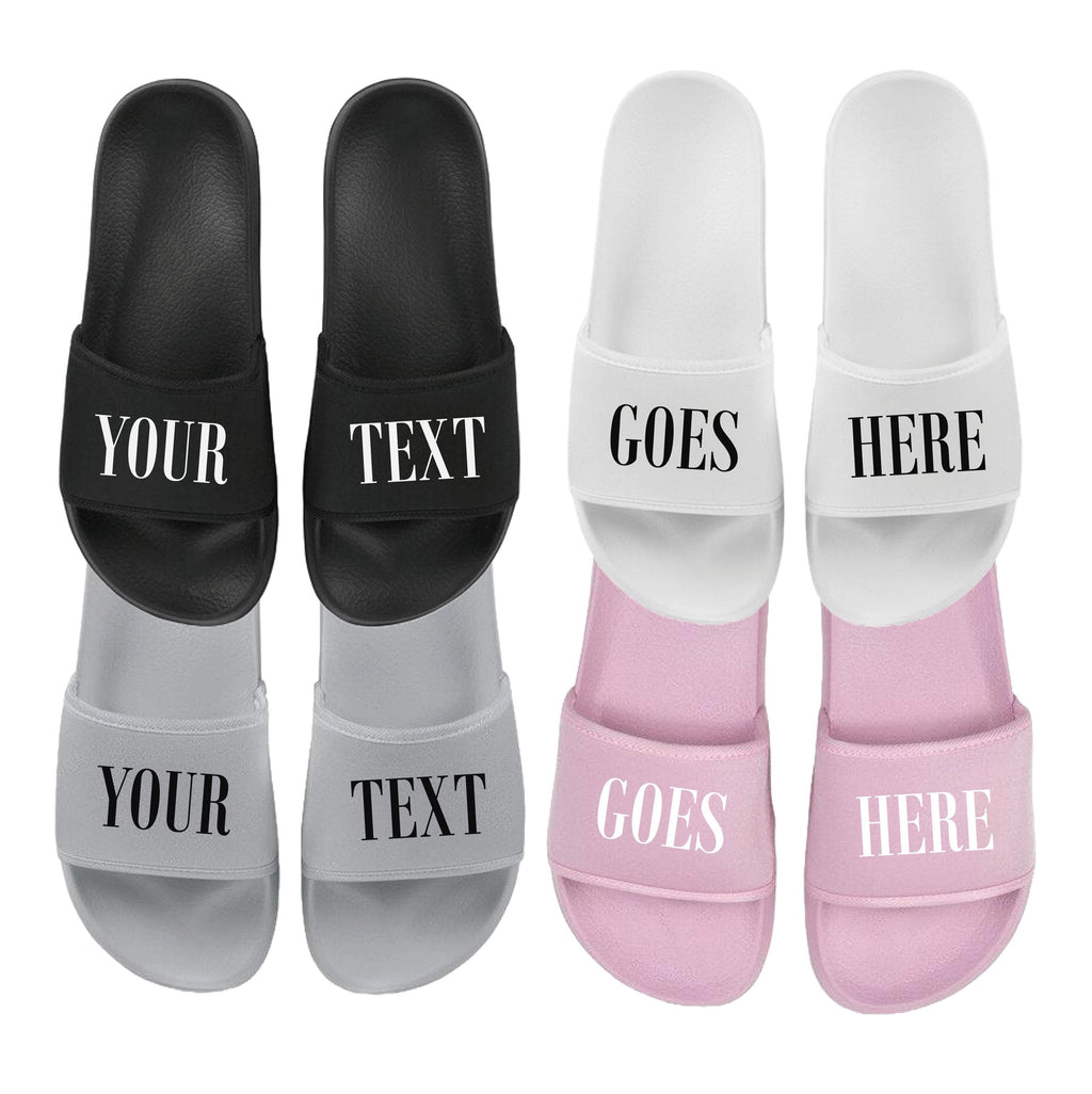 Personalised Sliders Custom Your Text Shoes Sandals Slippers Gift