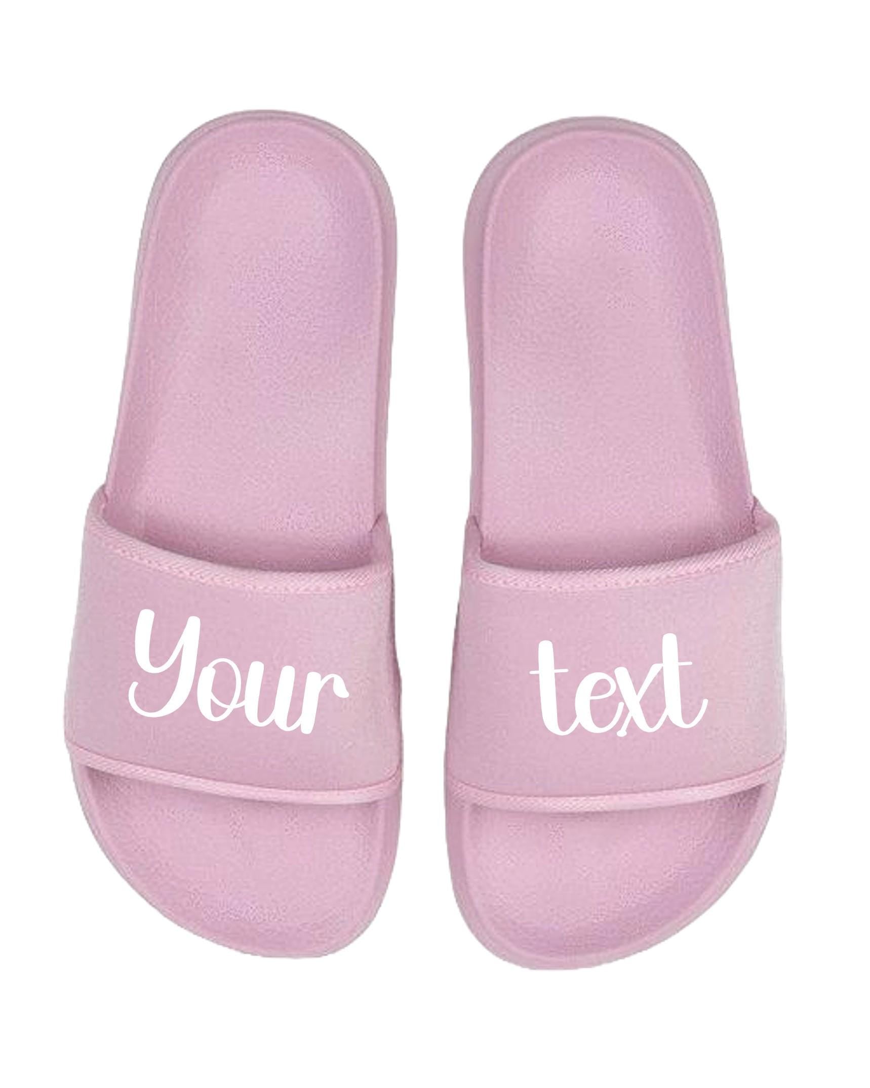 Personalised Sliders Custom Your Text Shoes Sandals Slippers Gift
