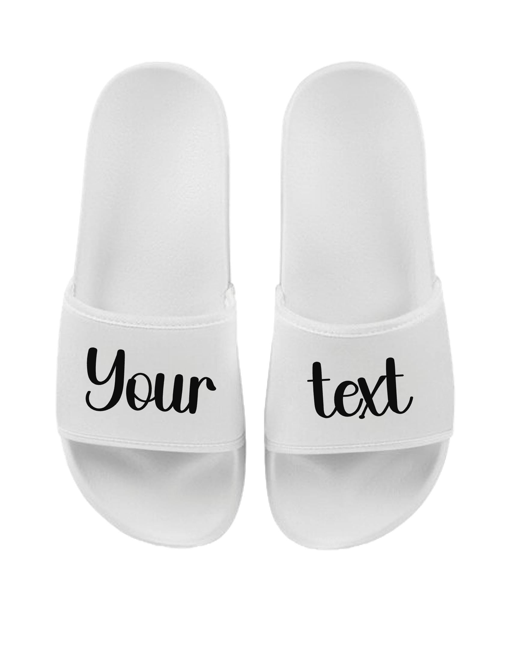 Personalised Sliders Custom Your Text Shoes Sandals Slippers Gift