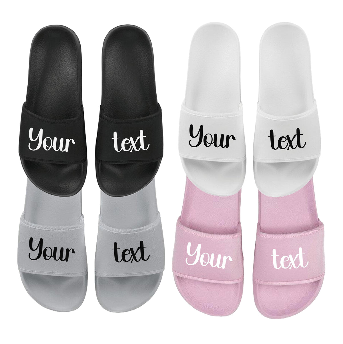 Personalised Sliders Custom Your Text Shoes Sandals Slippers Gift