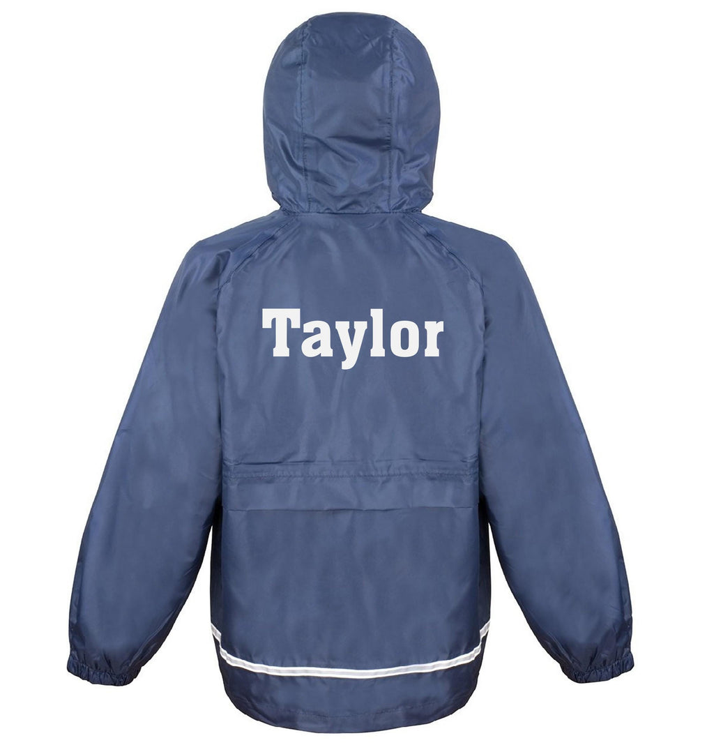Personalised Kids Microfleece Lined Waterproof & Windproof Jacket Custom Text Initials Football Club Team School Coat