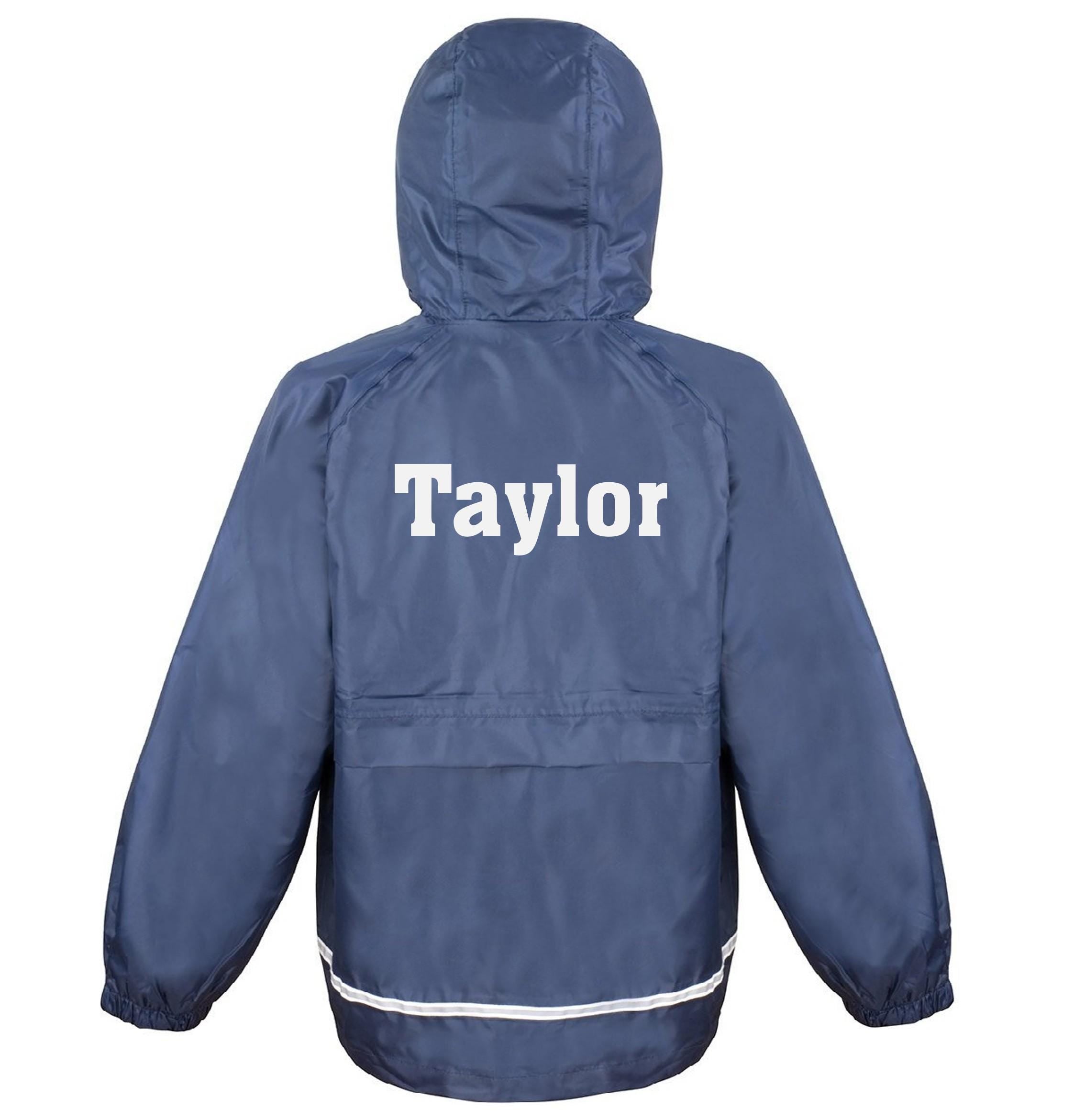 Personalised Kids Microfleece Lined Waterproof & Windproof Jacket Custom Text Initials Football Club Team School Coat
