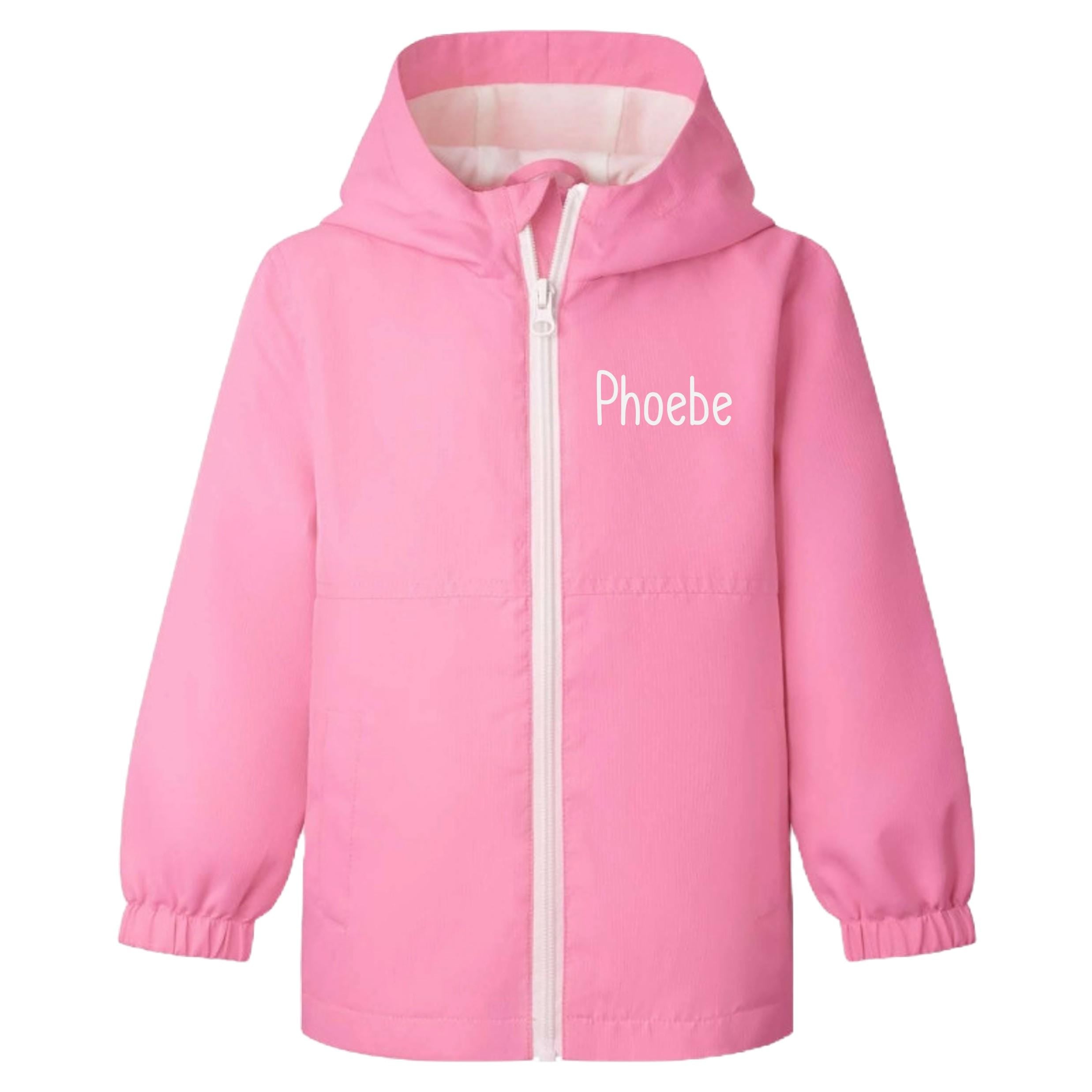 Personalised Kids & Toddlers Rain Coat Custom Text Initials School Nursery Showerproof Jacket