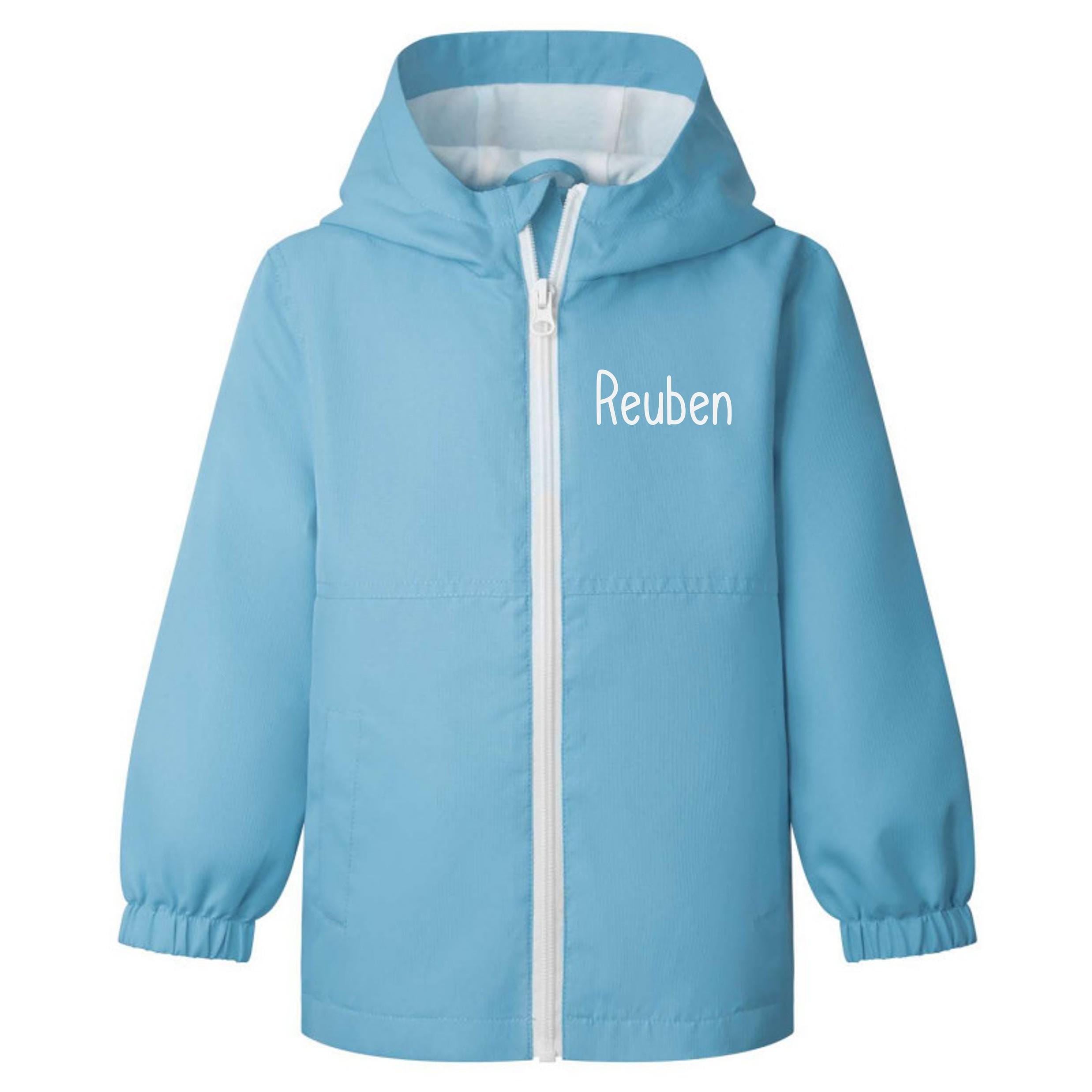 Personalised Kids & Toddlers Rain Coat Custom Text Initials School Nursery Showerproof Jacket