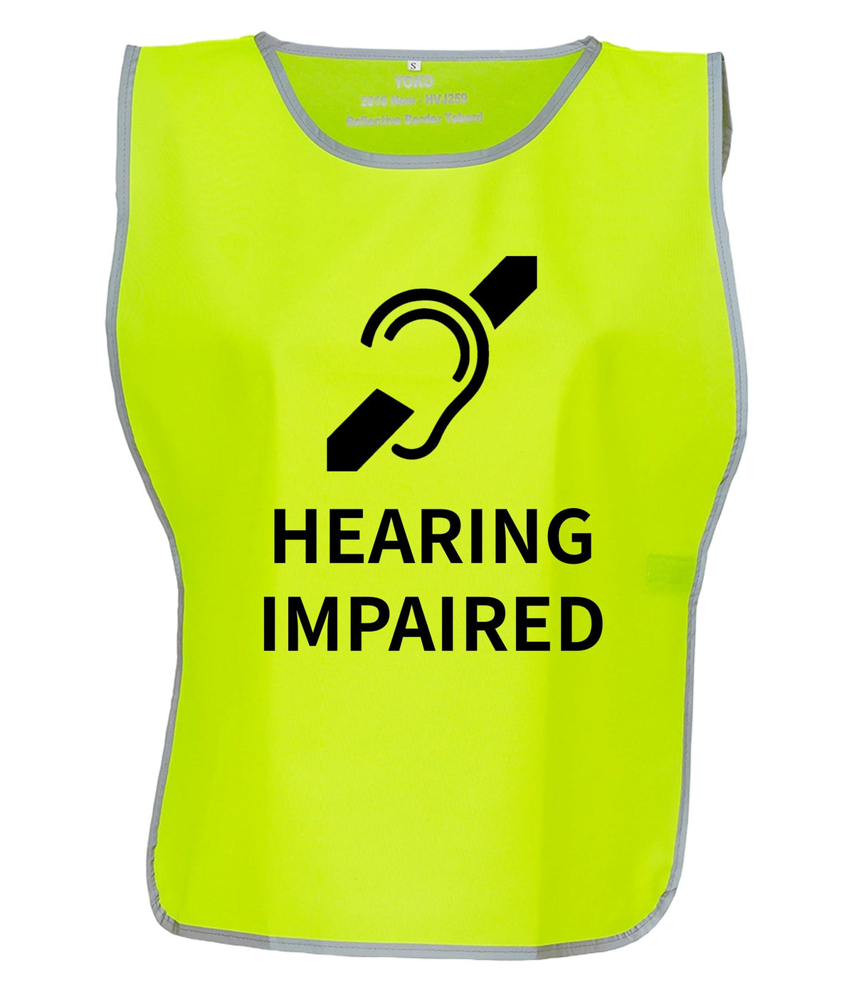 Kids & Adults Hearing Impaired Hi-Vis Tabard Waistcoat Reflective Safety Vest
