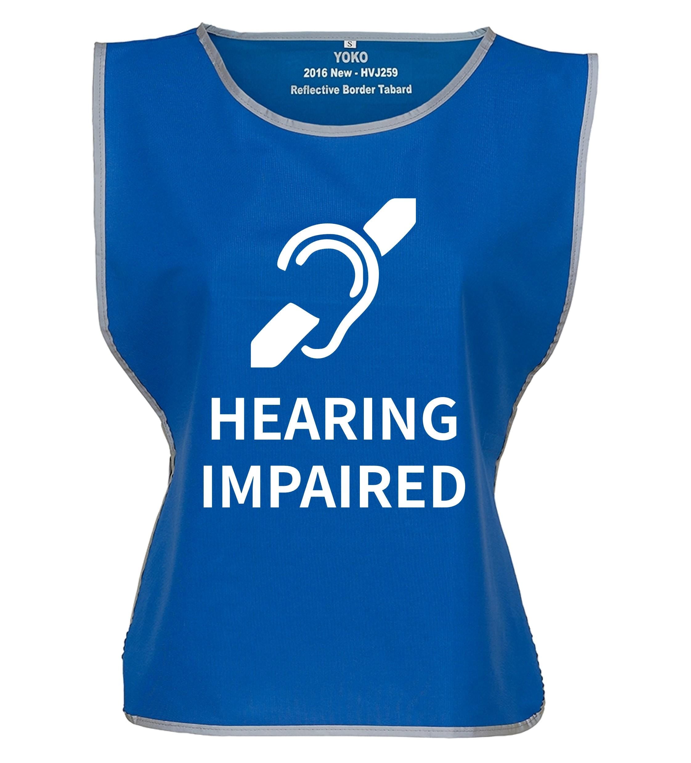 Kids & Adults Hearing Impaired Hi-Vis Tabard Waistcoat Reflective Safety Vest