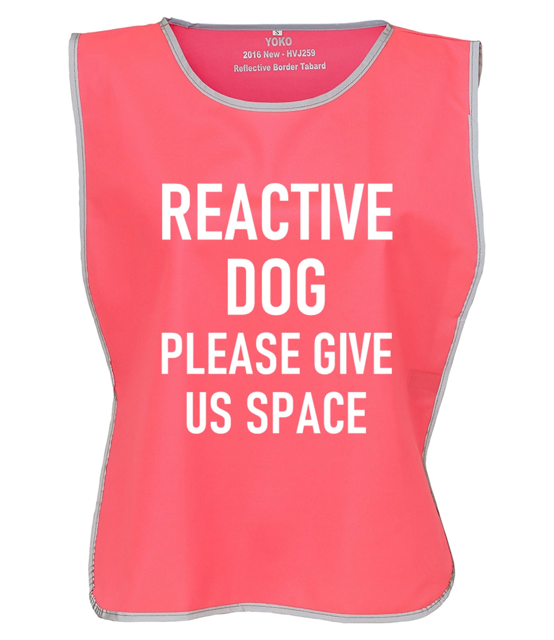 Kids & Adults Reactive Dog Hi-Vis Tabard Waistcoat Reflective Walking Safety Vest