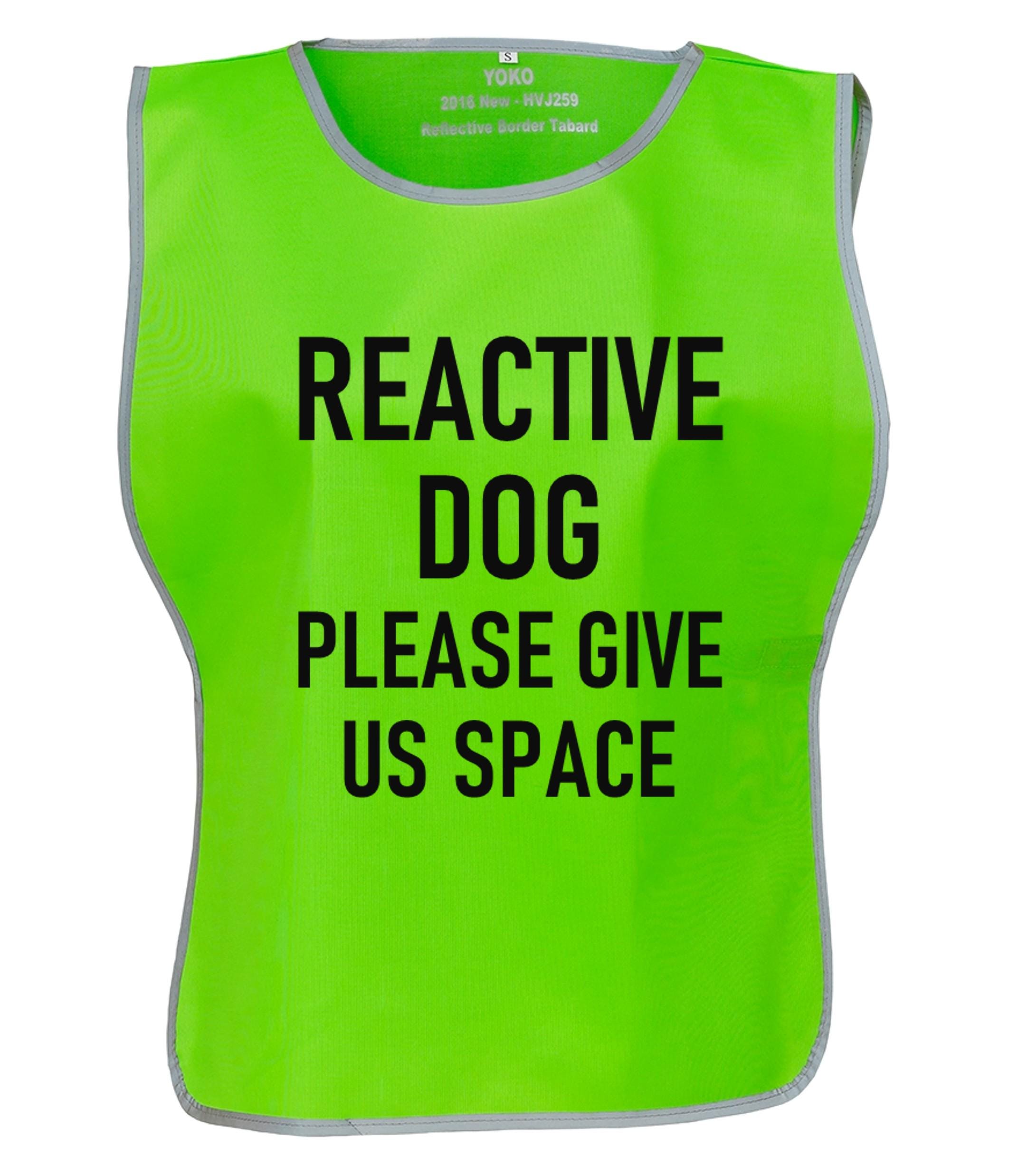 Kids & Adults Reactive Dog Hi-Vis Tabard Waistcoat Reflective Walking Safety Vest