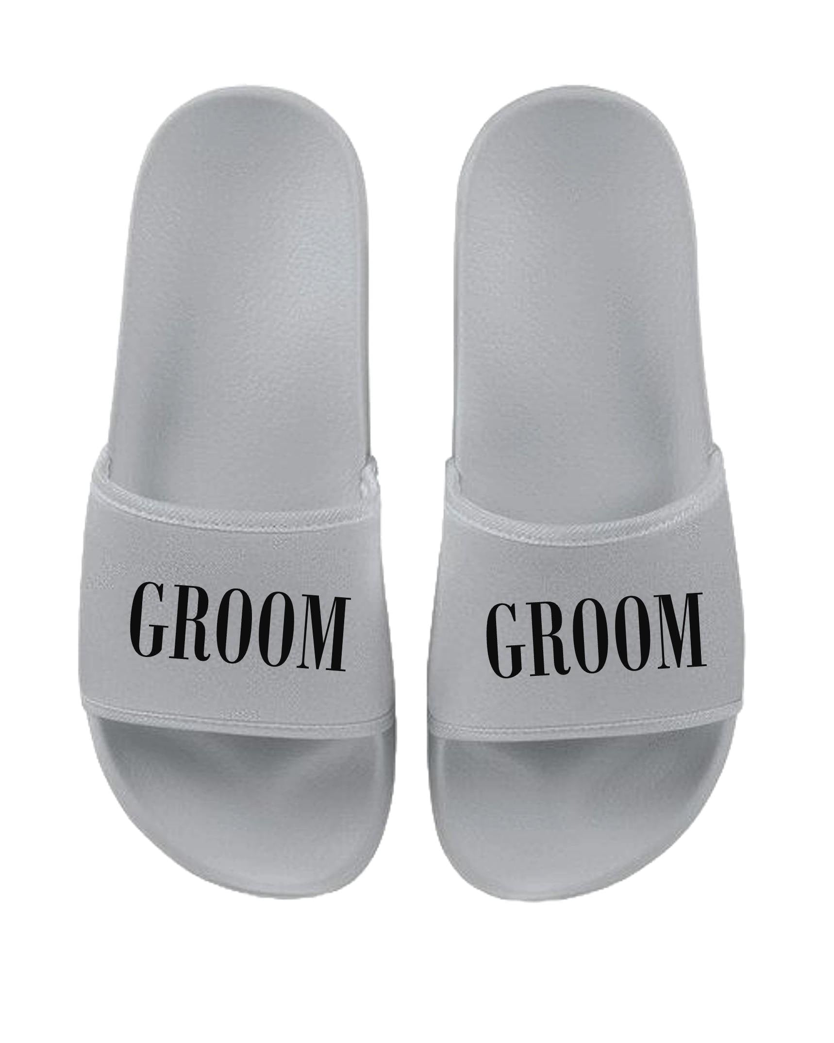 BRIDE & GROOM Matching Sliders Newlyweds Honeymoon Slippers Gift