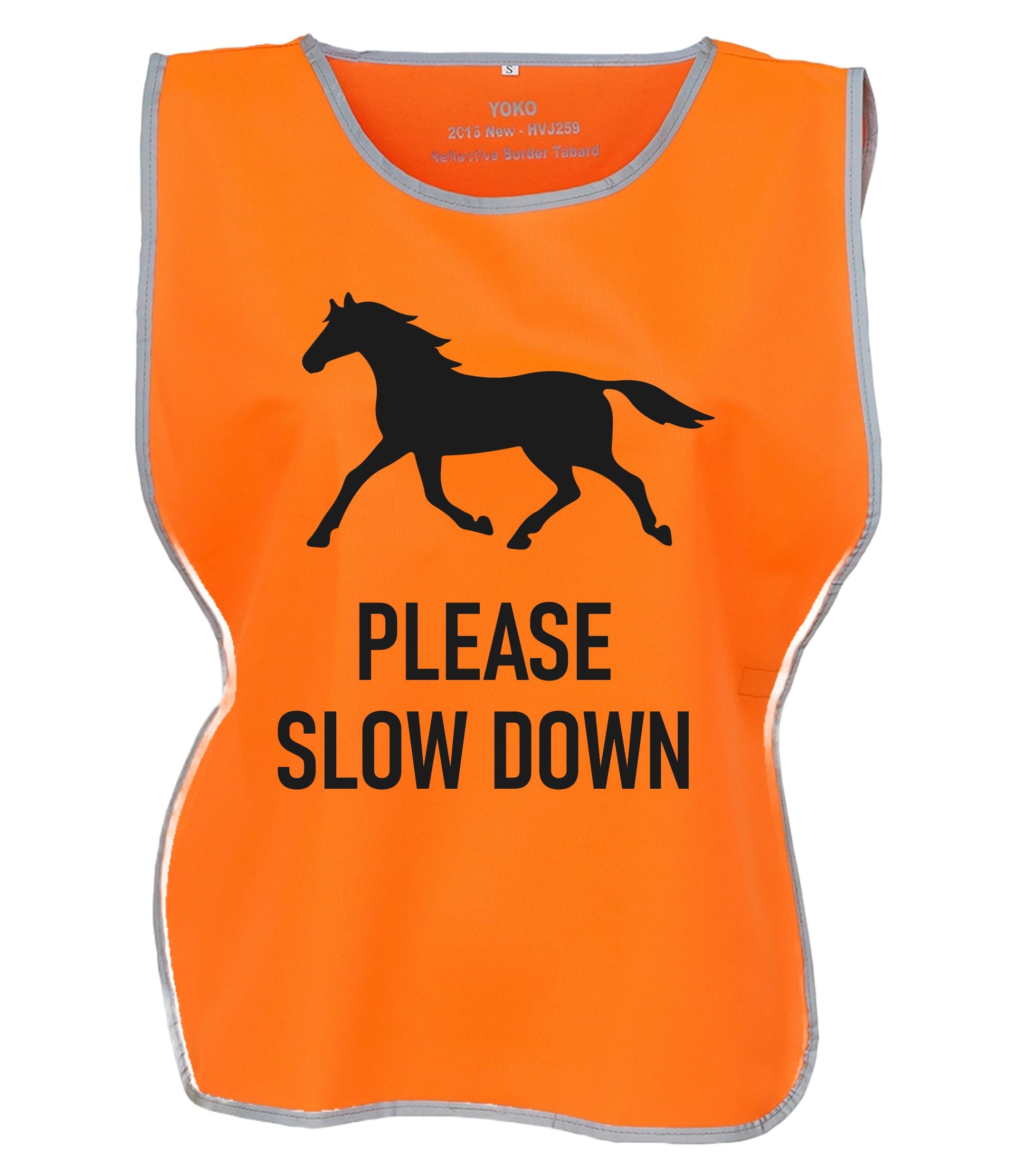 Kids & Adults Horse Riding Please Slow Down Hi-Vis Tabard Waistcoat Reflective Safety Vest