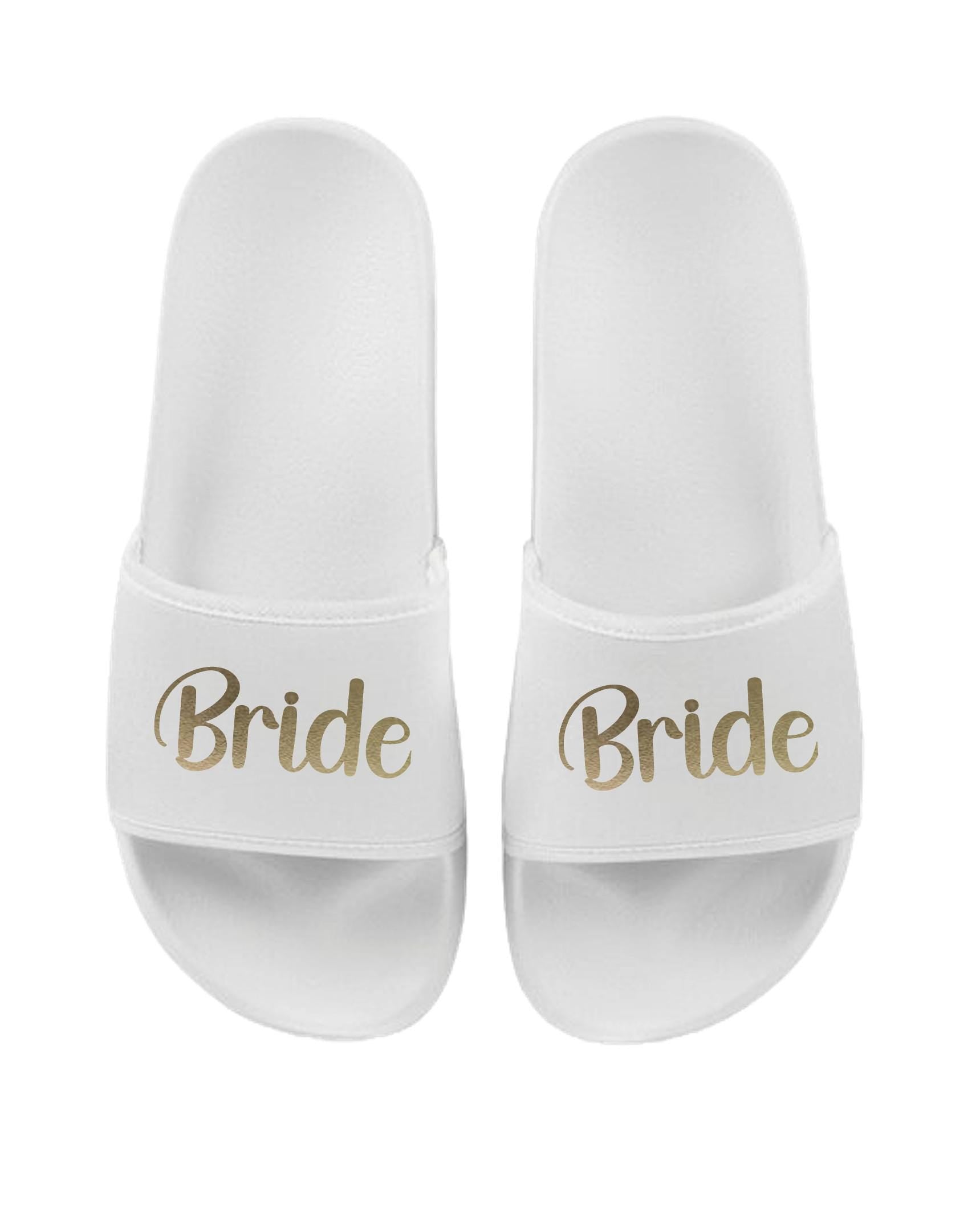 Bride, Bridesmaid, Maid of Honour, Team Bride Matching Sliders Hen Do Wedding Party Slippers