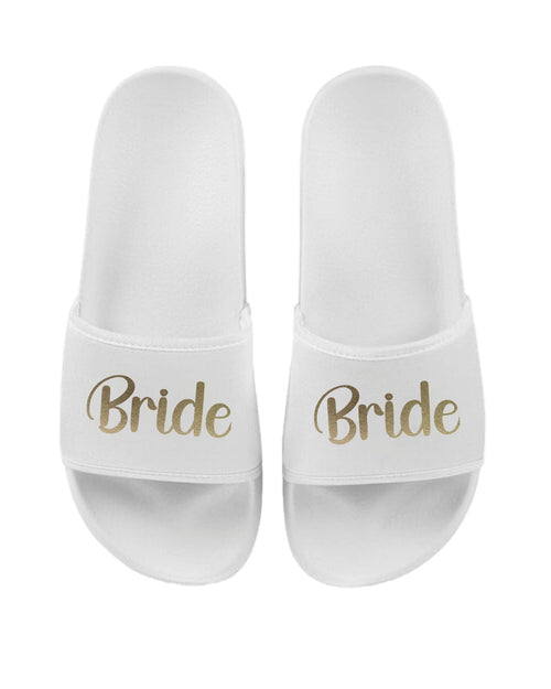 Bride, Bridesmaid, Maid of Honour, Team Bride Matching Sliders Hen Do Wedding Party Slippers