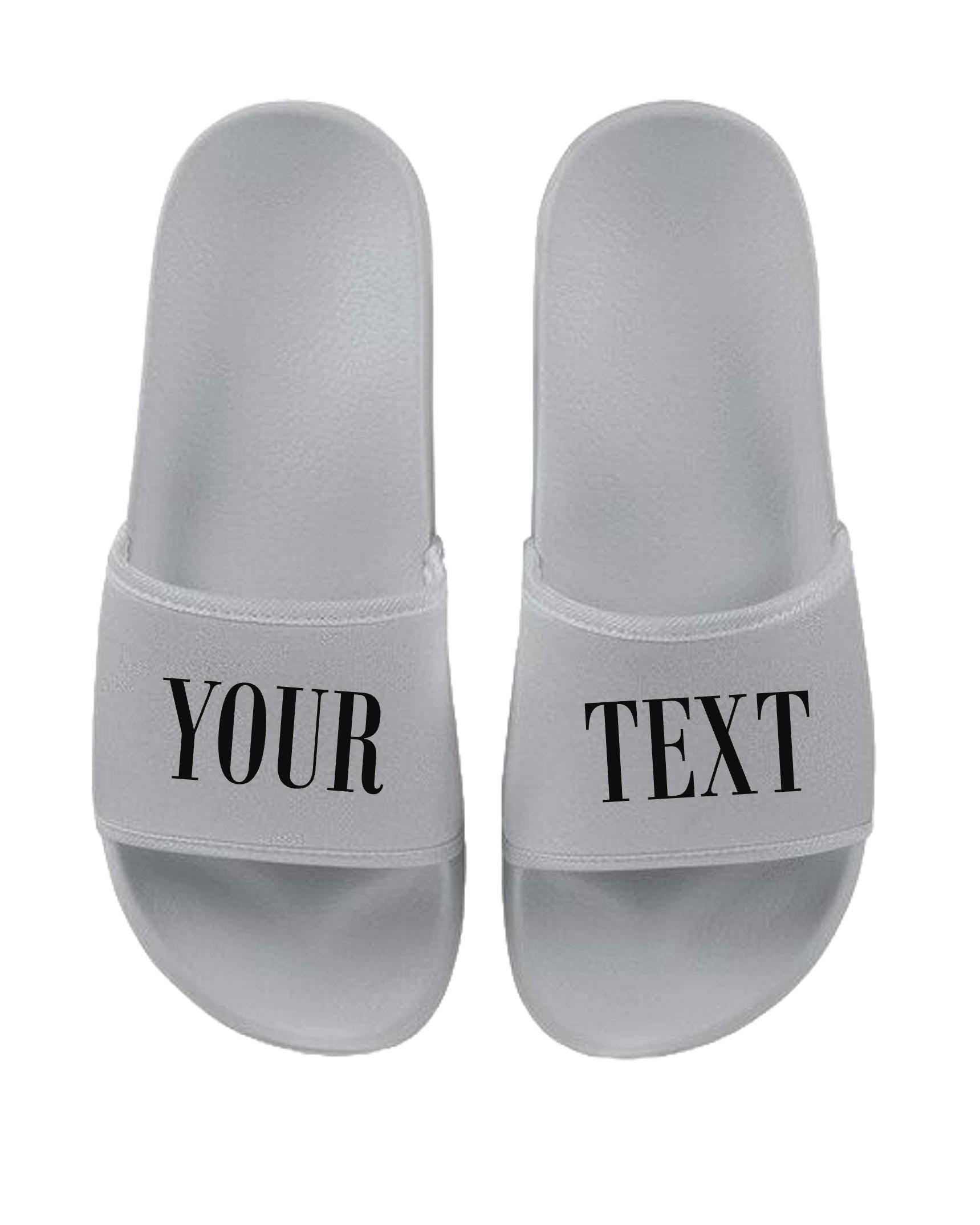 Personalised Sliders Custom Your Text Shoes Sandals Slippers Gift