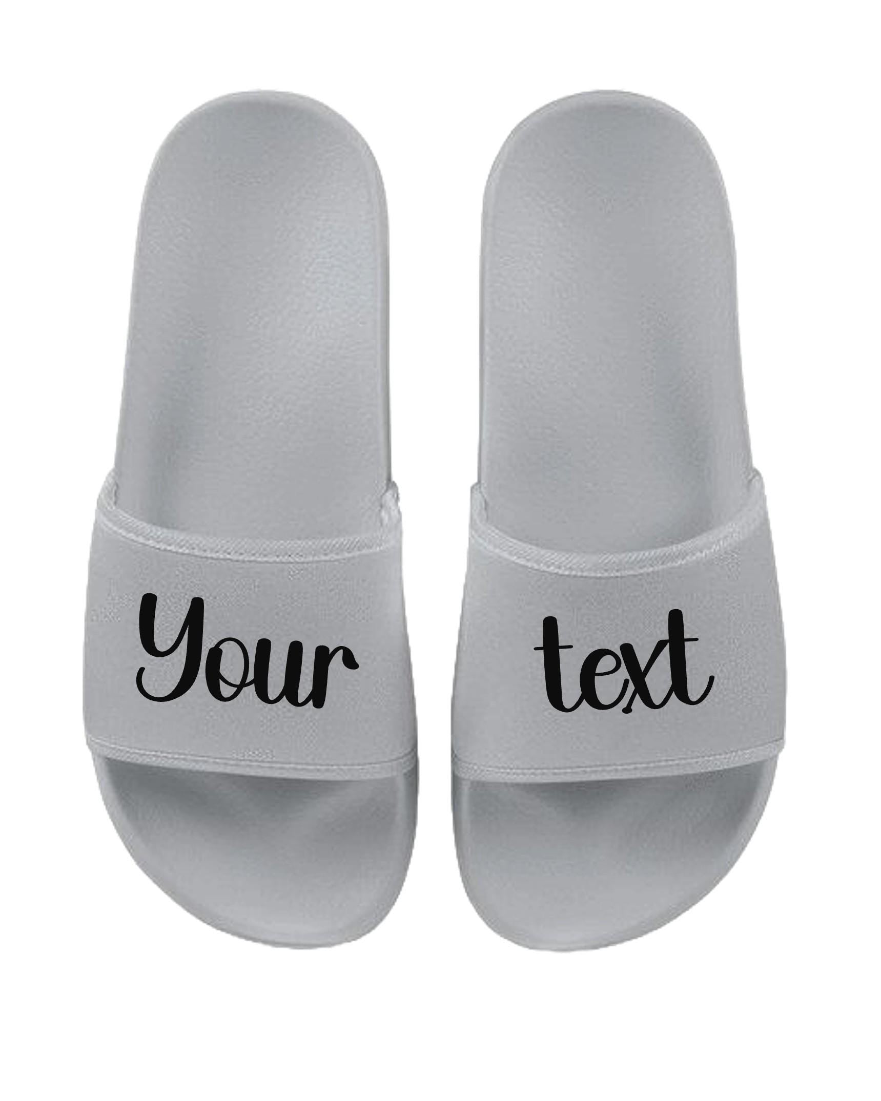 Personalised Sliders Custom Your Text Shoes Sandals Slippers Gift