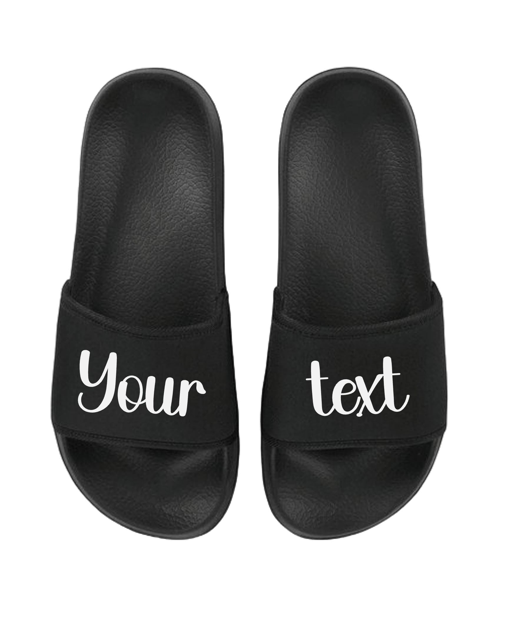 Personalised Sliders Custom Your Text Shoes Sandals Slippers Gift
