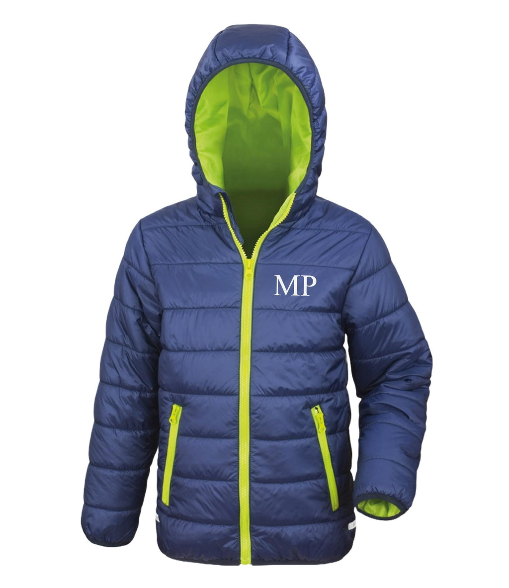 Personalised Kids Padded Puffer Jacket Showerproof & Windproof Custom Text Initials School Coat