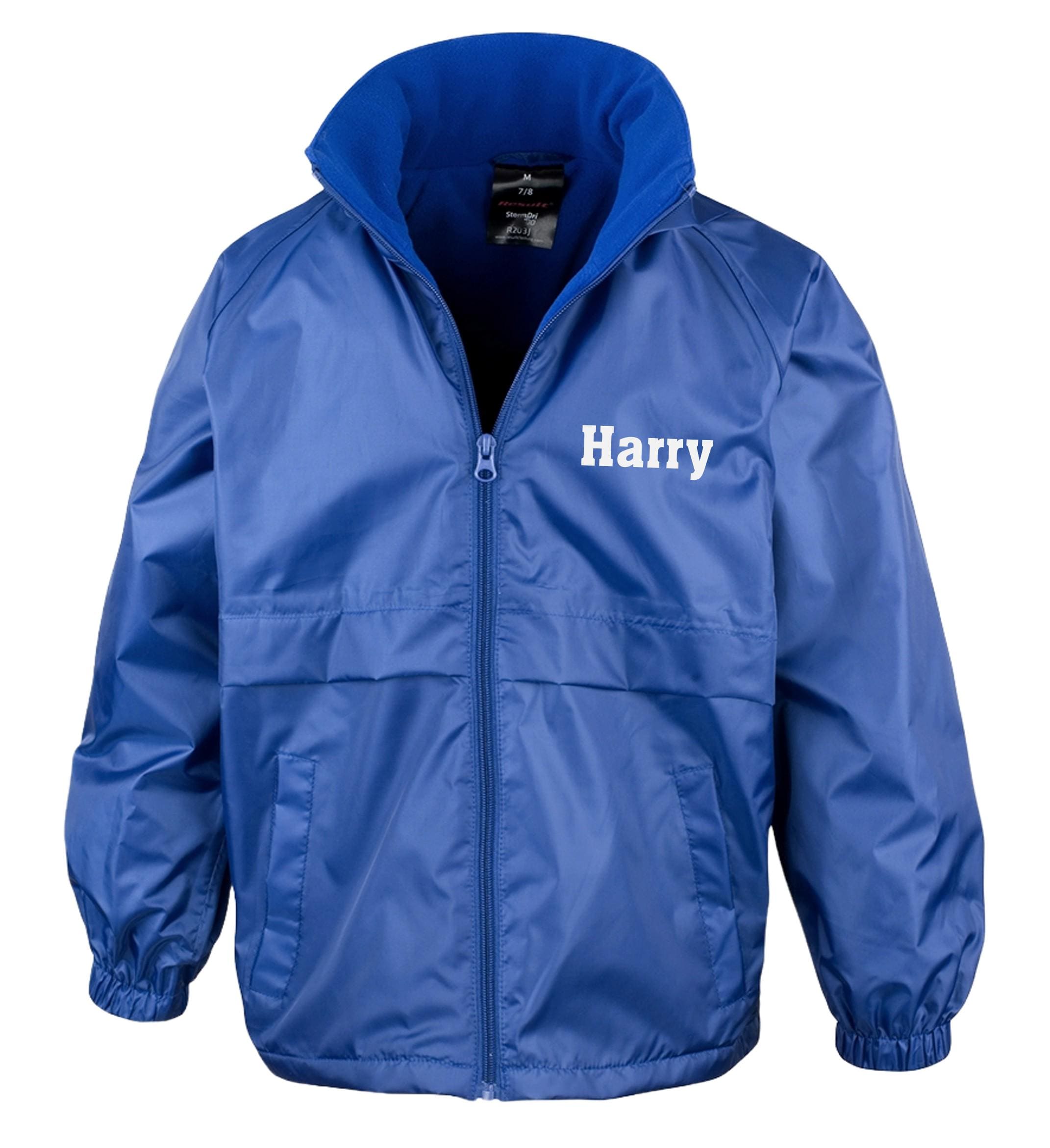 Personalised Kids Microfleece Lined Waterproof & Windproof Jacket Custom Text Initials Football Club Team School Coat
