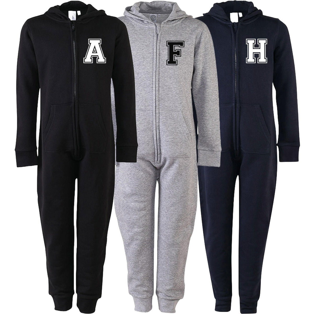 Adults Personalised Varsity Initial Onesie Your Custom Text All In One