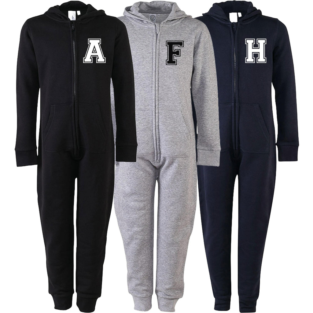 Adults Personalised Varsity Initial Onesie Your Custom Text All In One