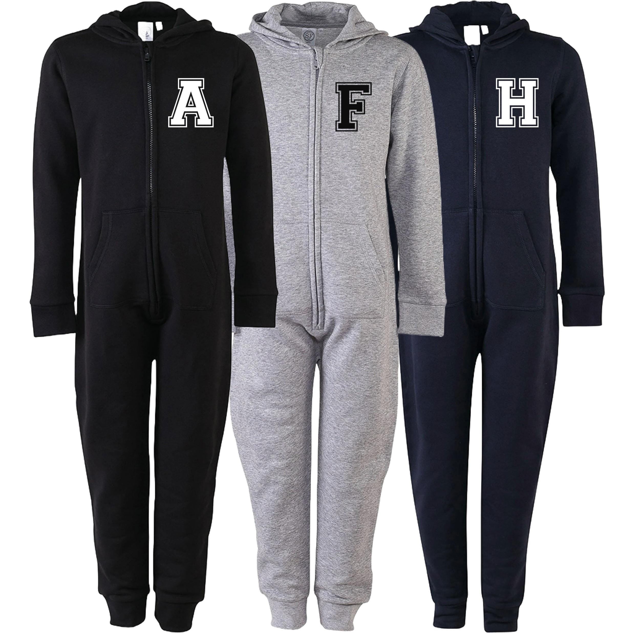 Adults Personalised Varsity Initial Onesie Your Custom Text All In One