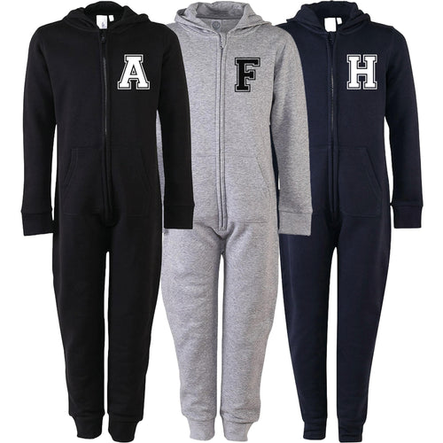 Adults Personalised Varsity Initial Onesie Your Custom Text All In One