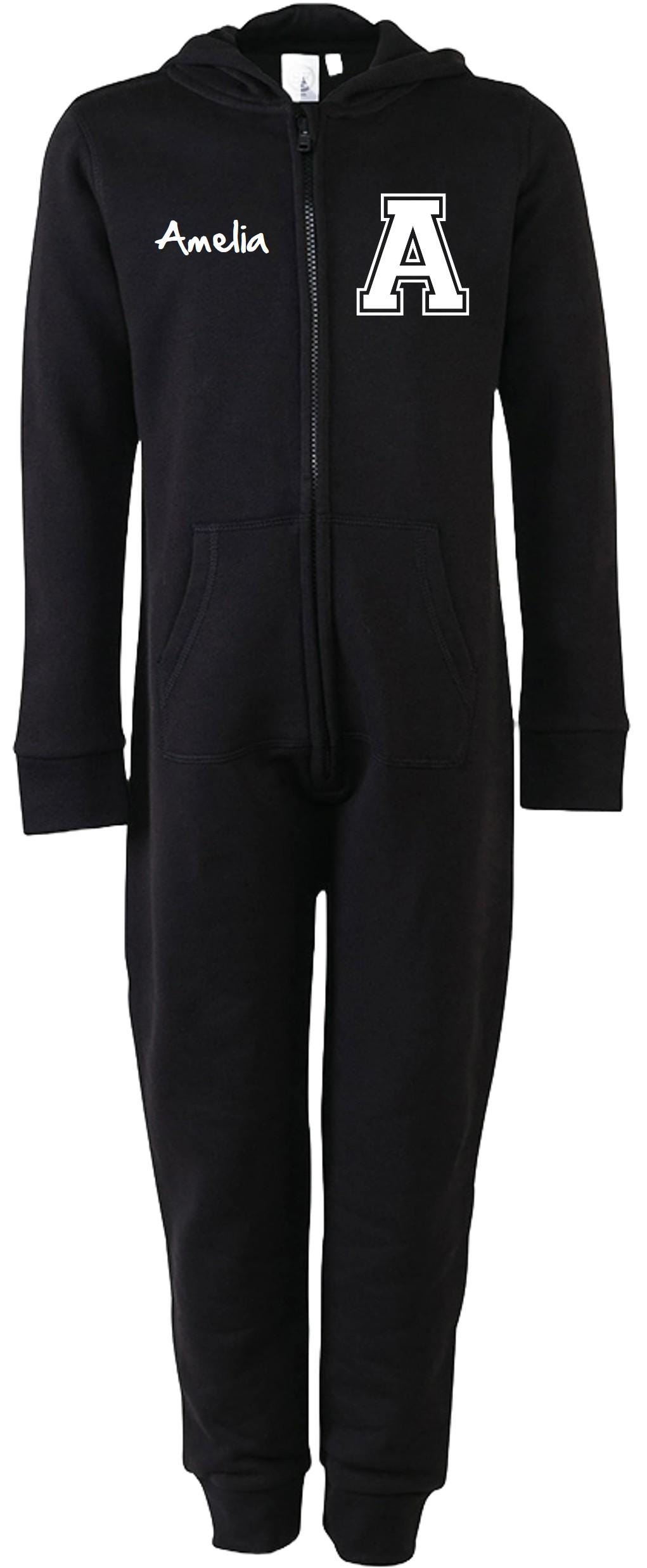 Adults Personalised Varsity Name & Initial Onesie Your Custom Text All In One