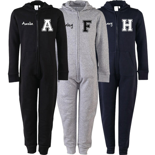 Adults Personalised Varsity Name & Initial Onesie Your Custom Text All In One