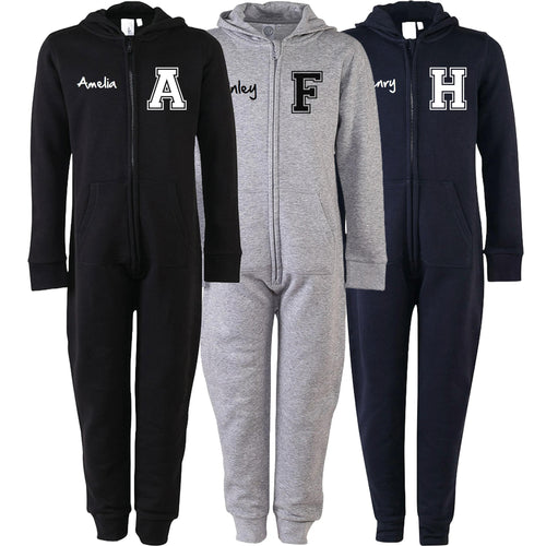 Adults Personalised Varsity Name & Initial Onesie Your Custom Text All In One