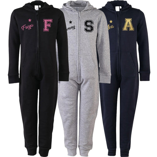 Adults Personalised Glitter Varsity Name & Initial Onesie Your Custom Text All In One