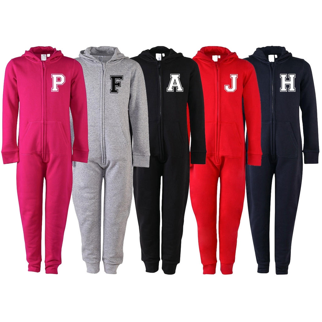 Kids Personalised Varsity Initial Onesie Your Custom Text All In One