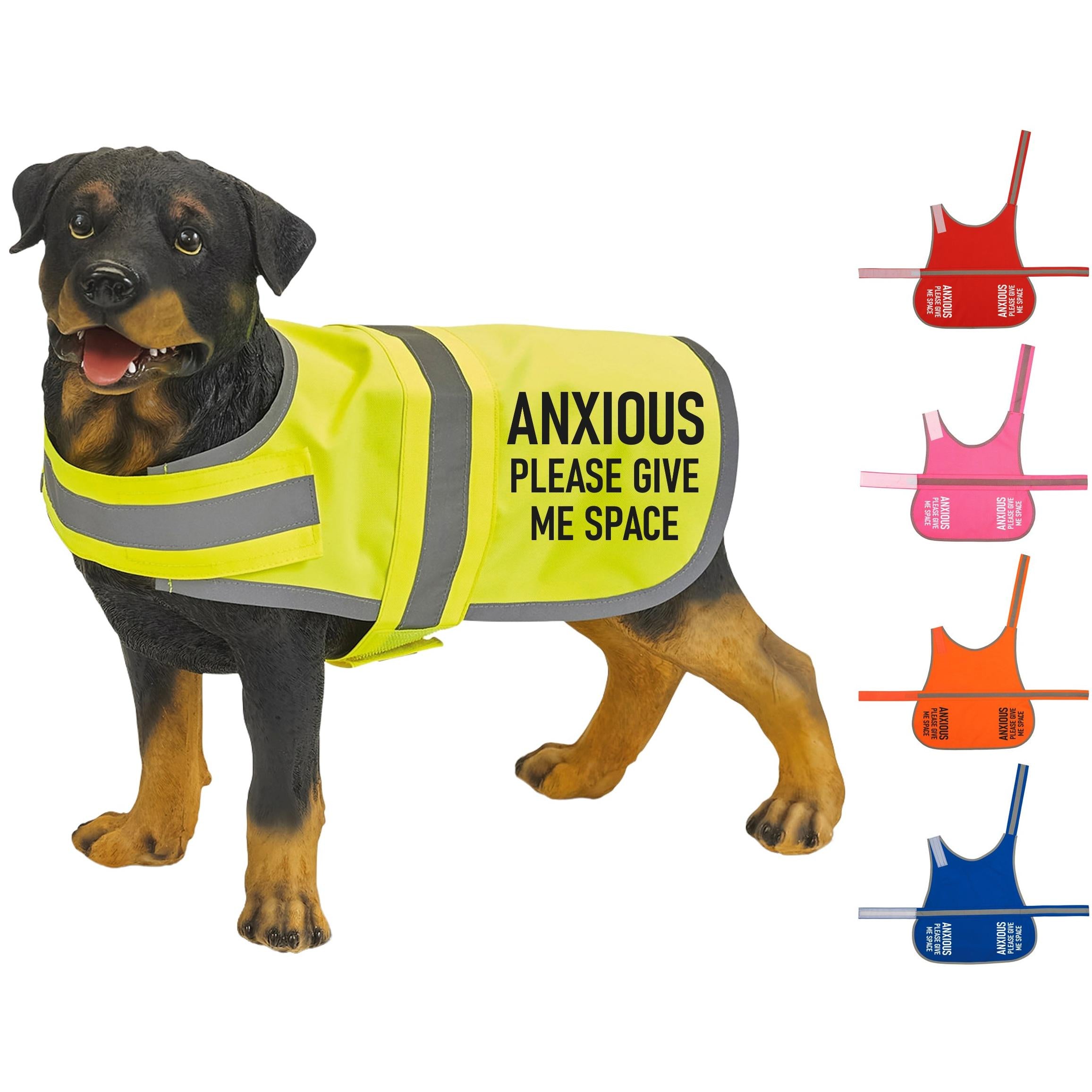 Anxious Please Give Me Space Hi-Vis Dog Vest Walking Training Reflective Safety Jacket Scared Reactive