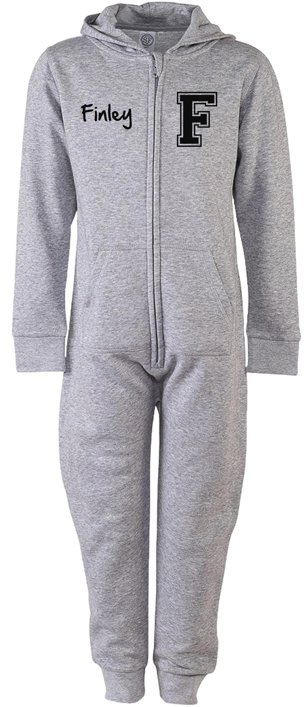 Adults Personalised Varsity Name & Initial Onesie Your Custom Text All In One