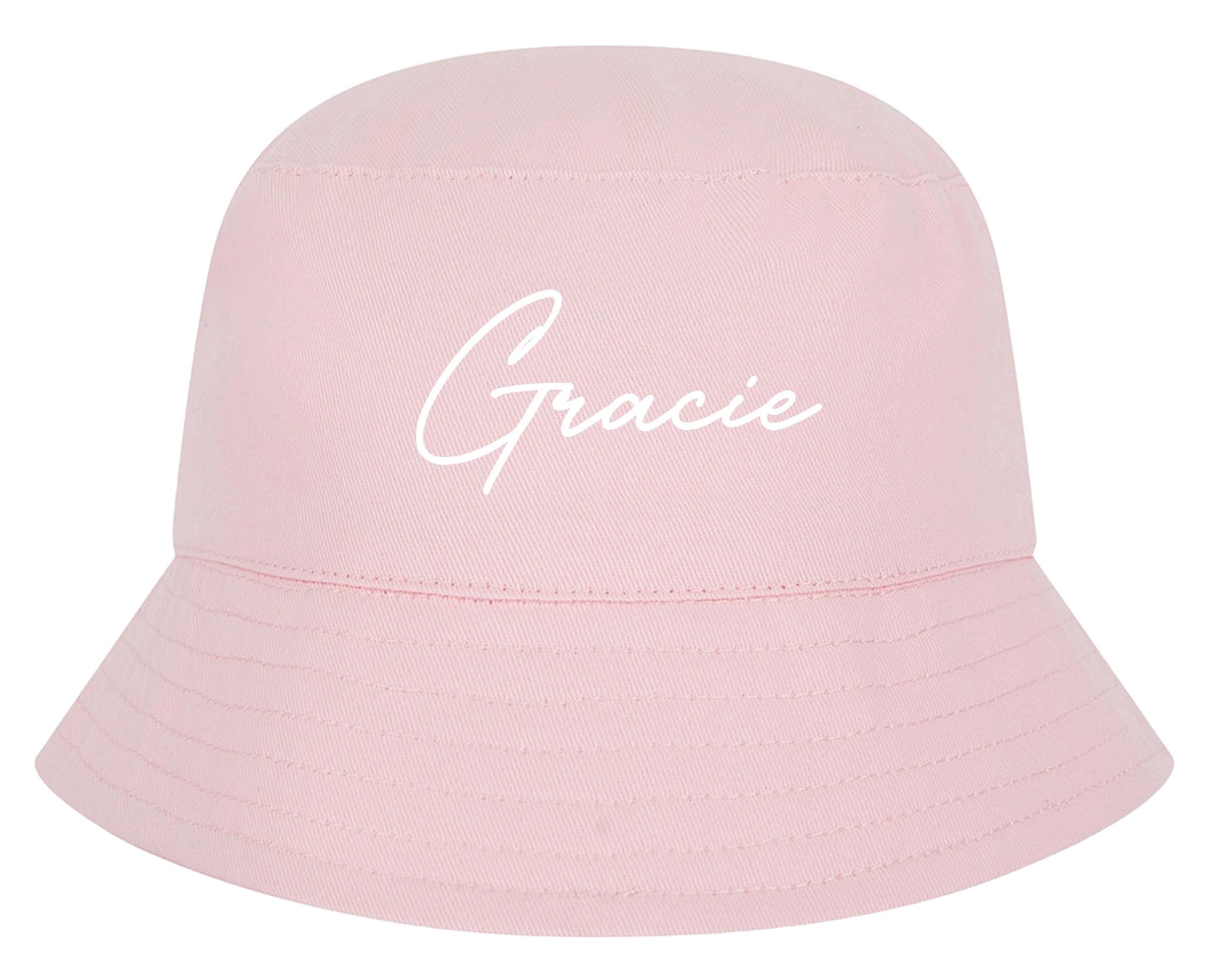 Baby, Toddler, Kids Personalised Name Cotton Bucket Summer Sun Hat
