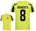 Kids Personalised Football Shirt Sports Kit Custom Initials Team Name Number (Electric Yellow/Black)