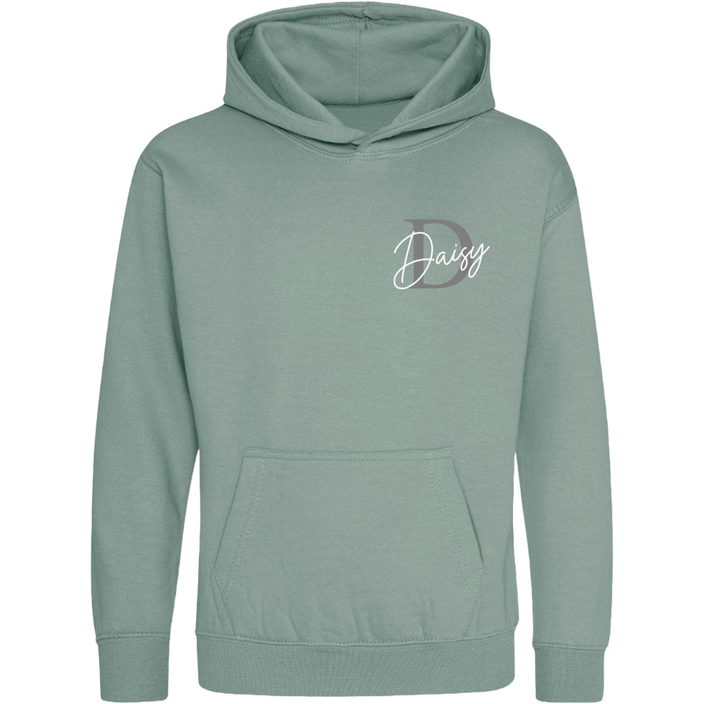 Kids & Toddlers Personalised Name Initial Hoodie Custom Boys Girls Hooded Sweatshirt