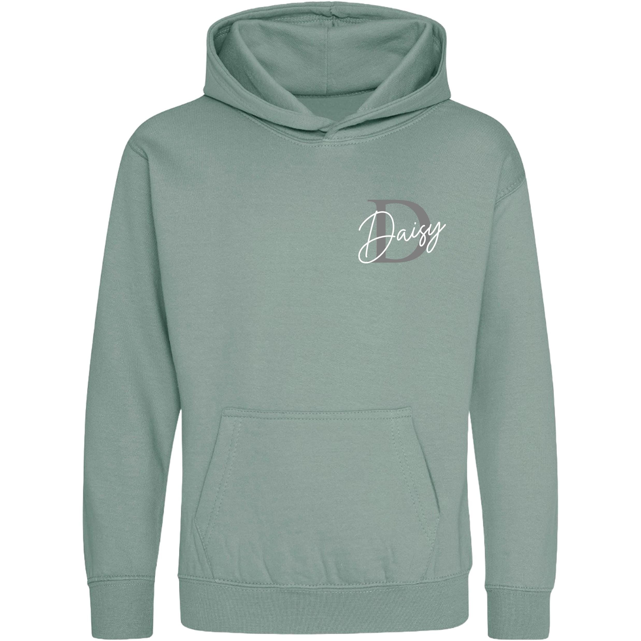 Kids & Toddlers Personalised Name Initial Hoodie Custom Boys Girls Hooded Sweatshirt